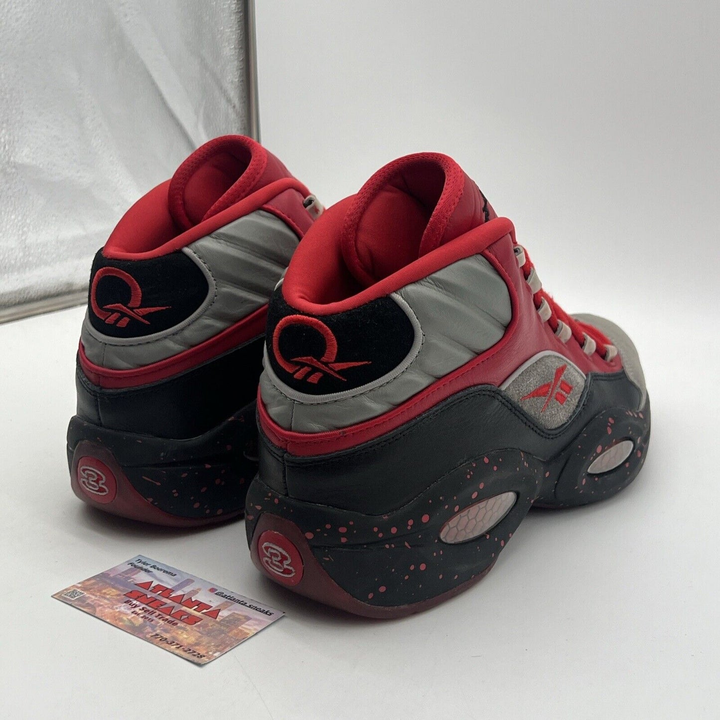 Size 13 - Reebok Stash x Question Mid Stash Red Grey Black Suede (V61040)