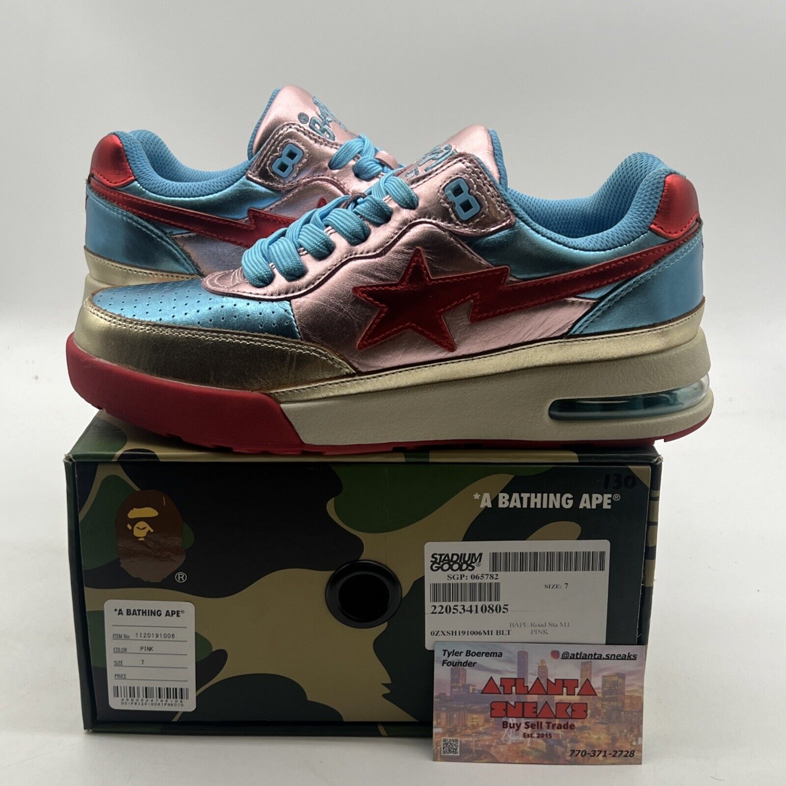Size 7 - BAPE ROAD STA sneakers pink a bathing ape BAPE STA