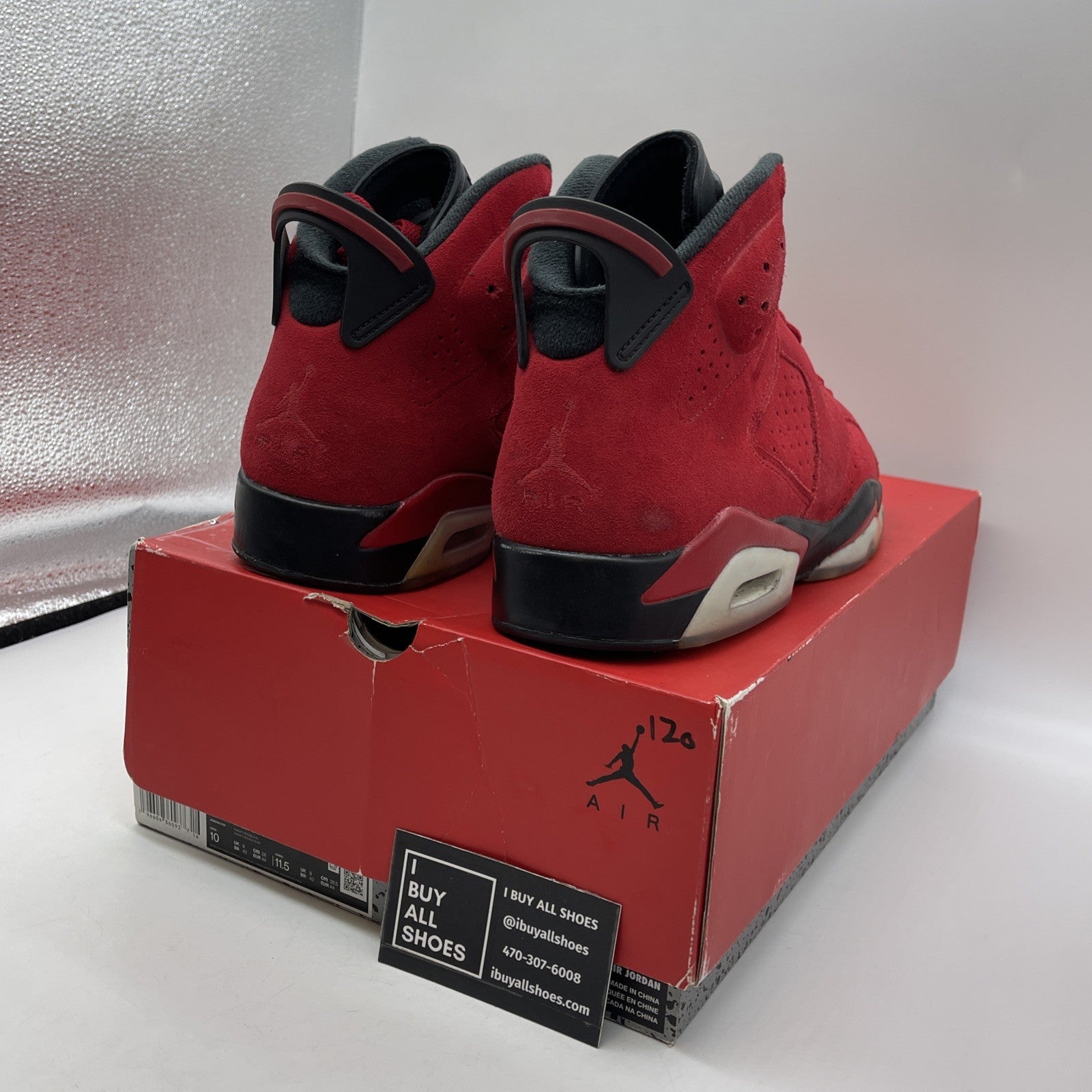 Size 10 - Air Jordan 6 Retro Toro Bravo Red Black Suede (CT8529-600)