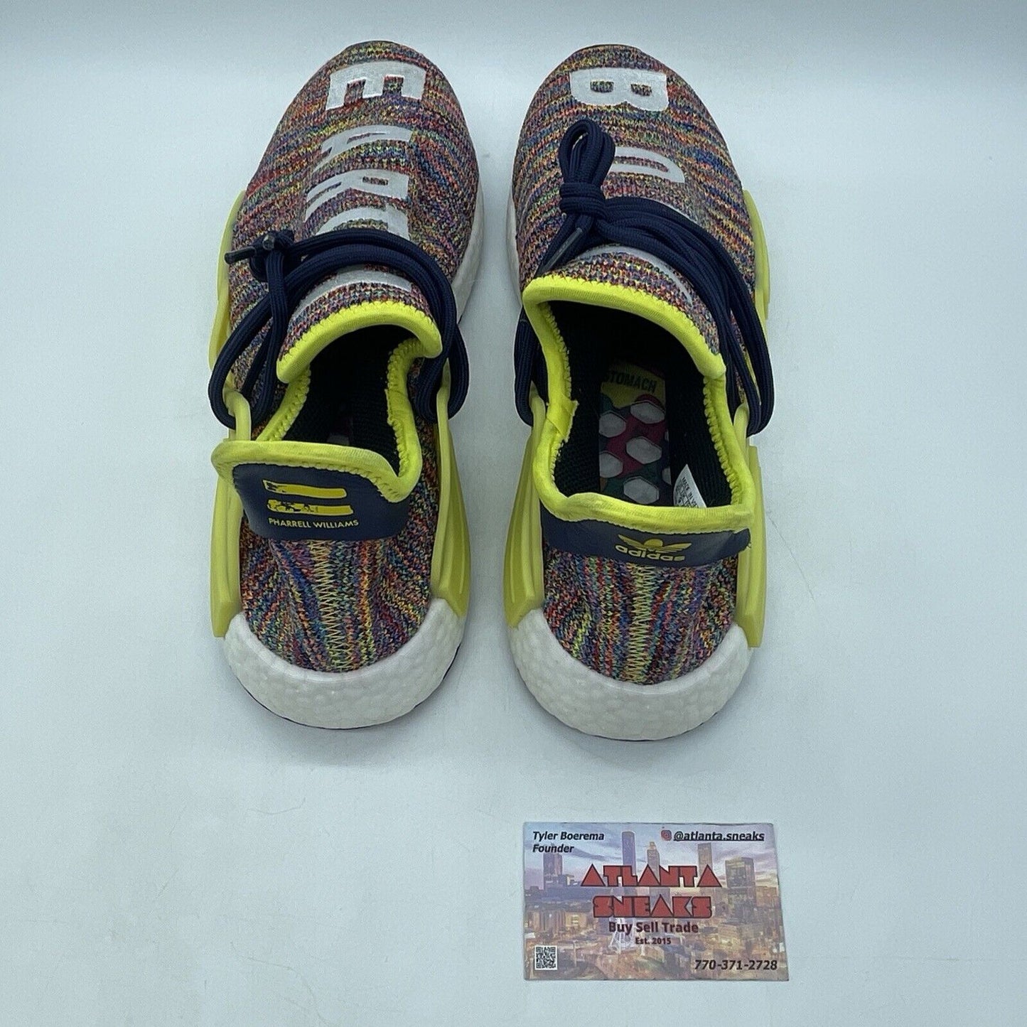 Size 9.5 - adidas Pharrell x NMD Trail Human Race Yellow White (AC7360)