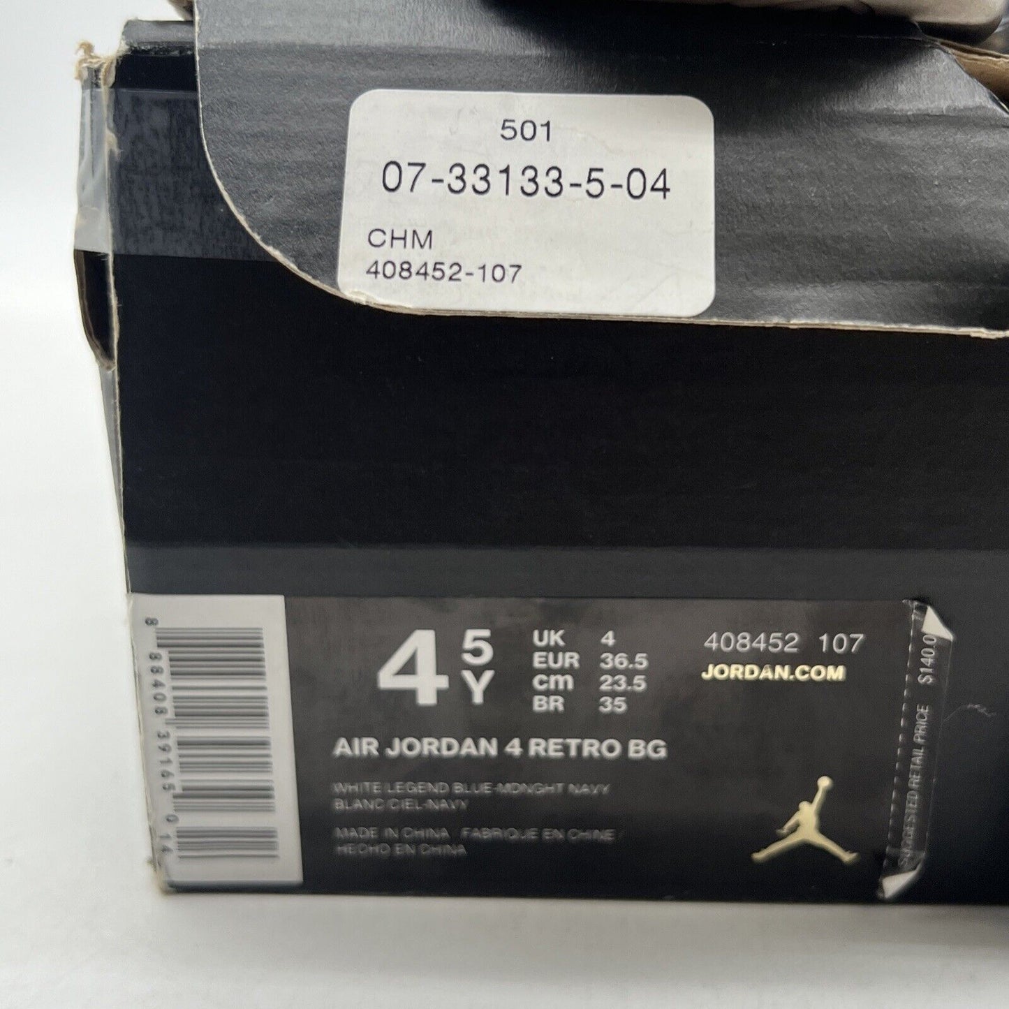 Size 4 (GS) - Jordan 4 Retro Low Legend Blue (408452-107)