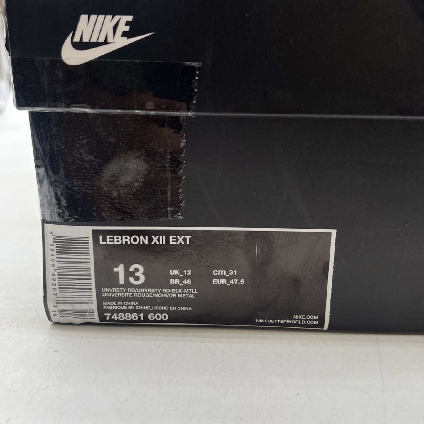 Size 13 - Nike LeBron 12 EXT Red Paisley (748861-600)