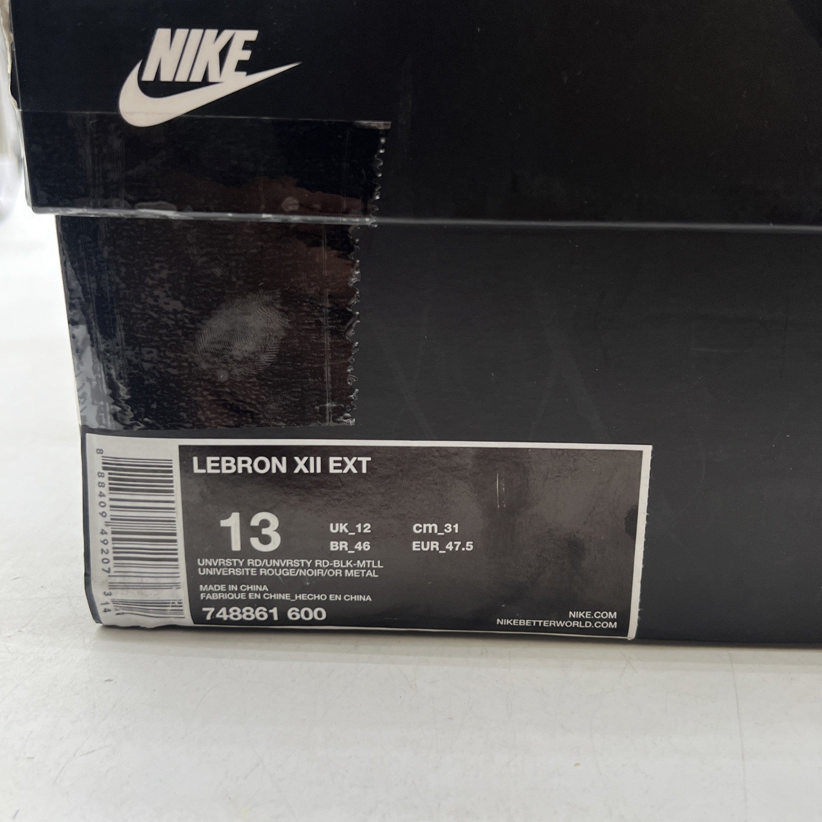 Size 13 - Nike LeBron 12 EXT Red Paisley (748861-600)
