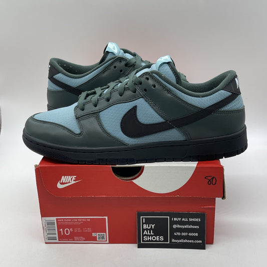 Size 10.5 - Nike Dunk SE Low Vintage Green Denim Turquoise Leather (FZ3052-300)