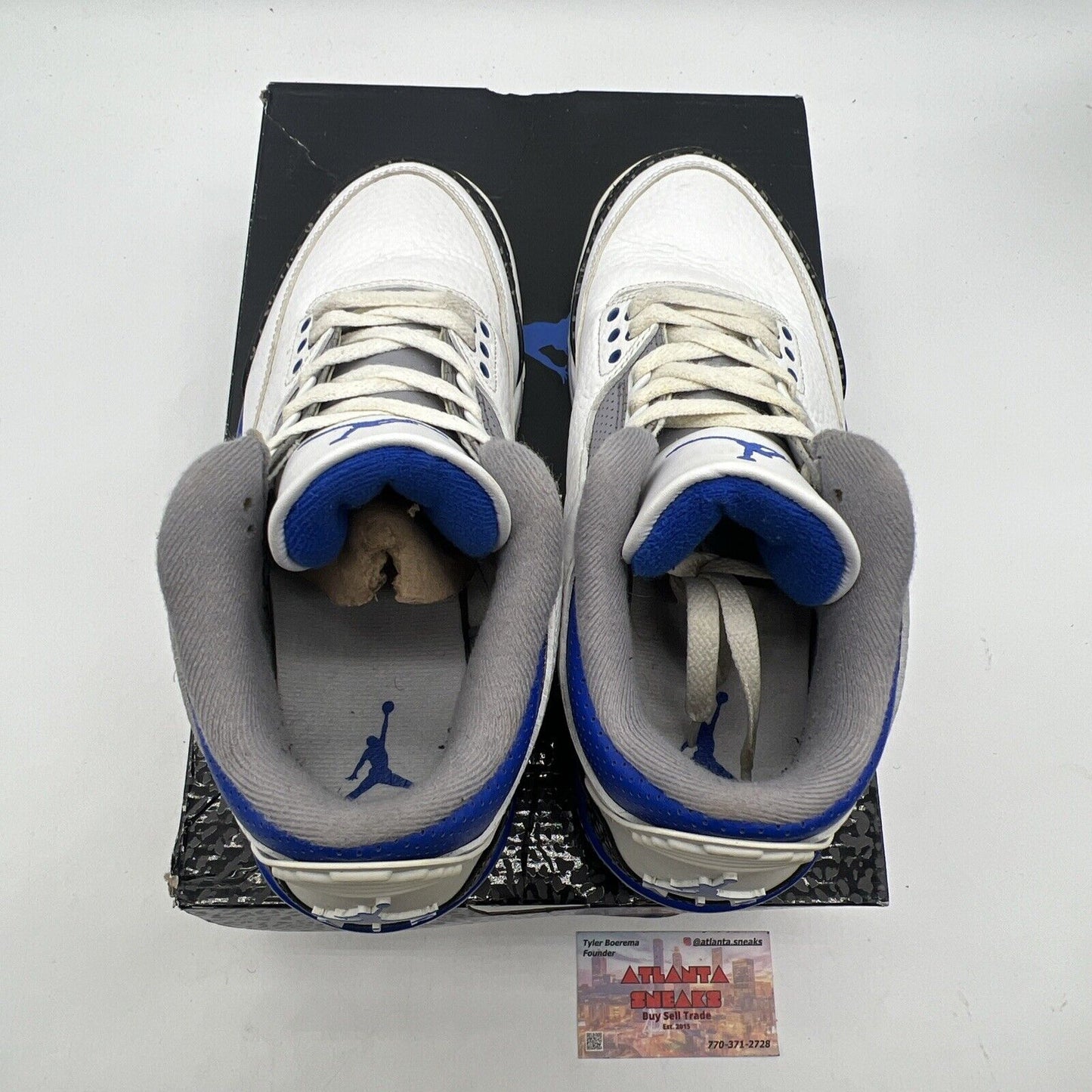 Size 8 - Jordan 3 Retro Mid Racer Blue White Black Grey Leather (CT8532-145)