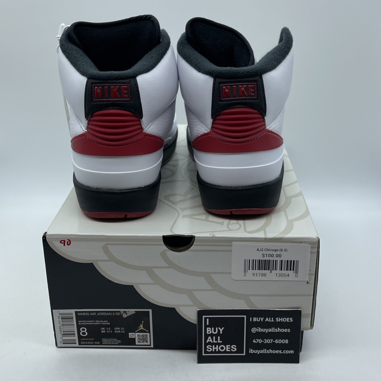 Size 8W - Air Jordan 2 Retro 2022 Chicago White Red Black Leather (DX4400-106)