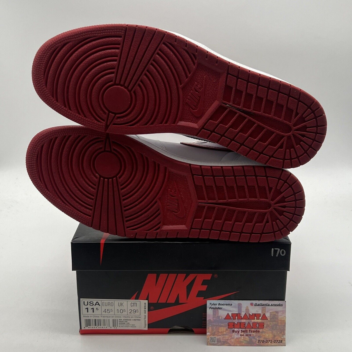 Size 11.5 - Air Jordan 1 Retro OG High Metallic Red White Leather (555088-103)