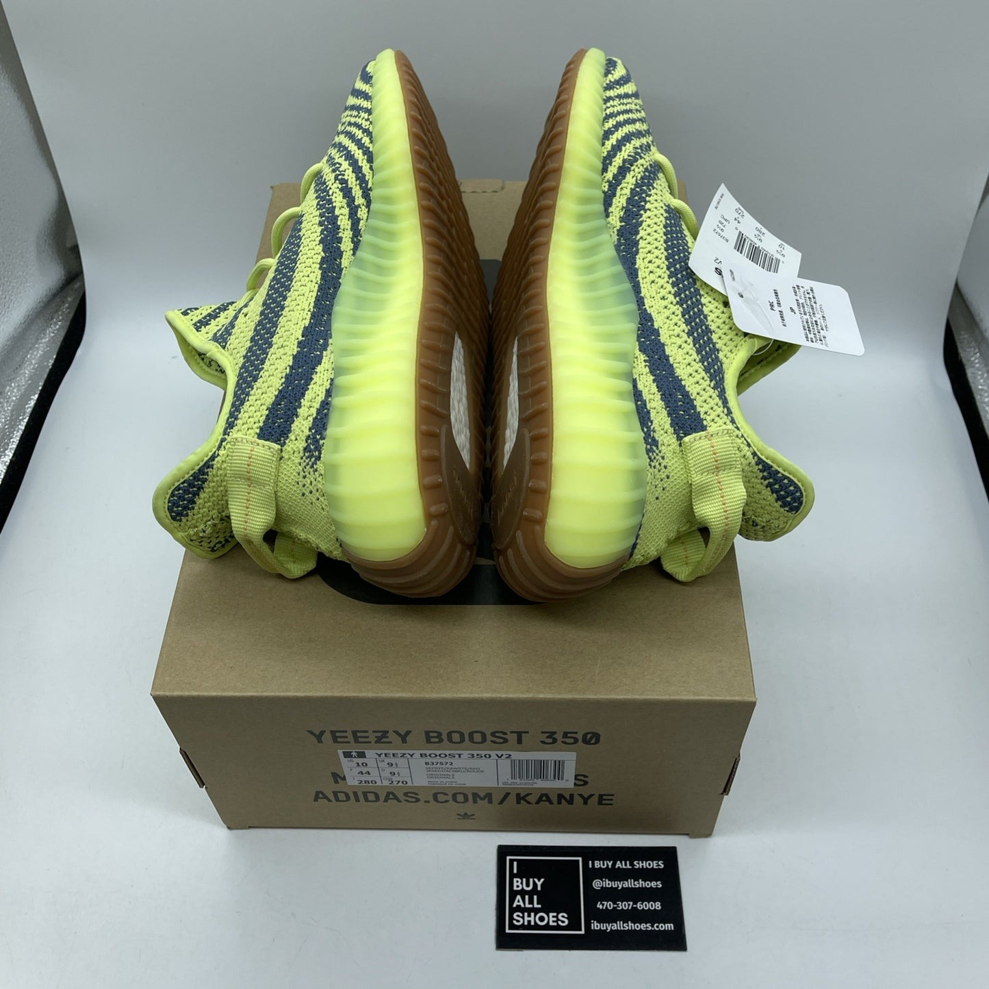 Size 10 - adidas Yeezy Boost 350 V2 Low Semi Frozen Yellow Suede (B37572)