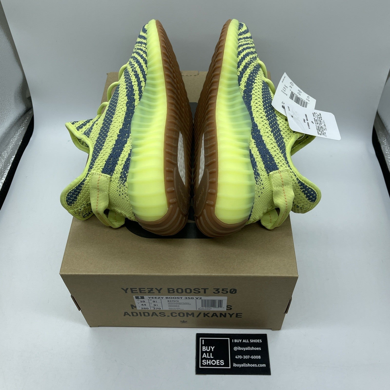 Size 10 - adidas Yeezy Boost 350 V2 Low Semi Frozen Yellow Suede (B37572)