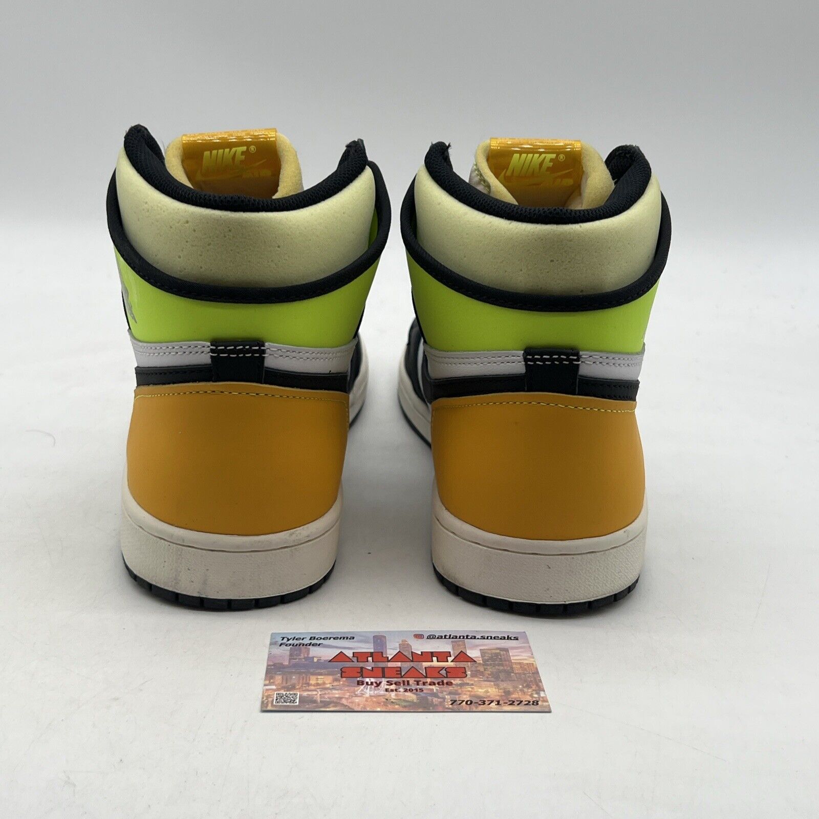 Size 10 - Jordan 1 Retro High OG Volt White Black Yellow (555088-118)