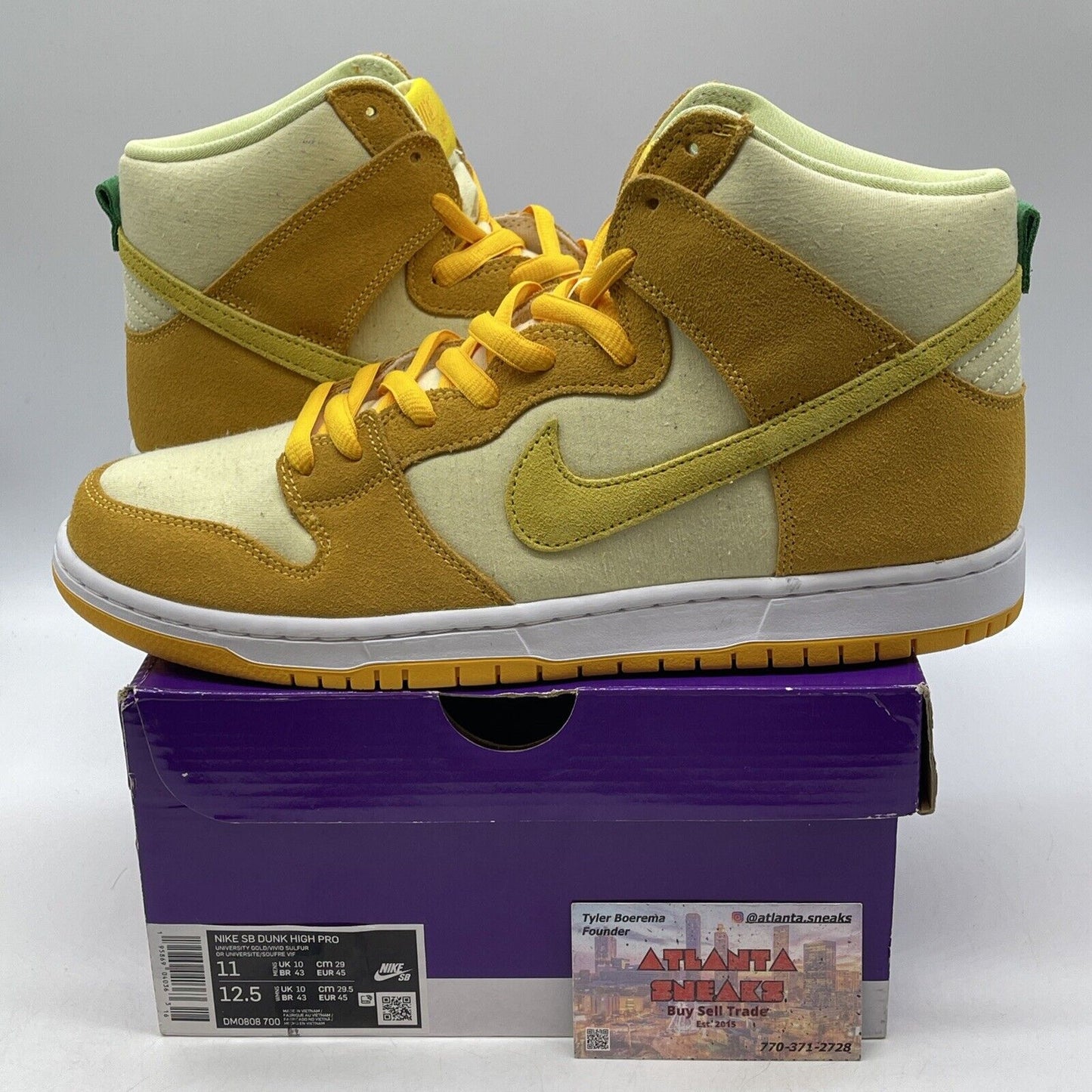 Size 11 - Nike Dunk SB High Fruity Pack - Pineapple Yellow Orange (DM0808-700)