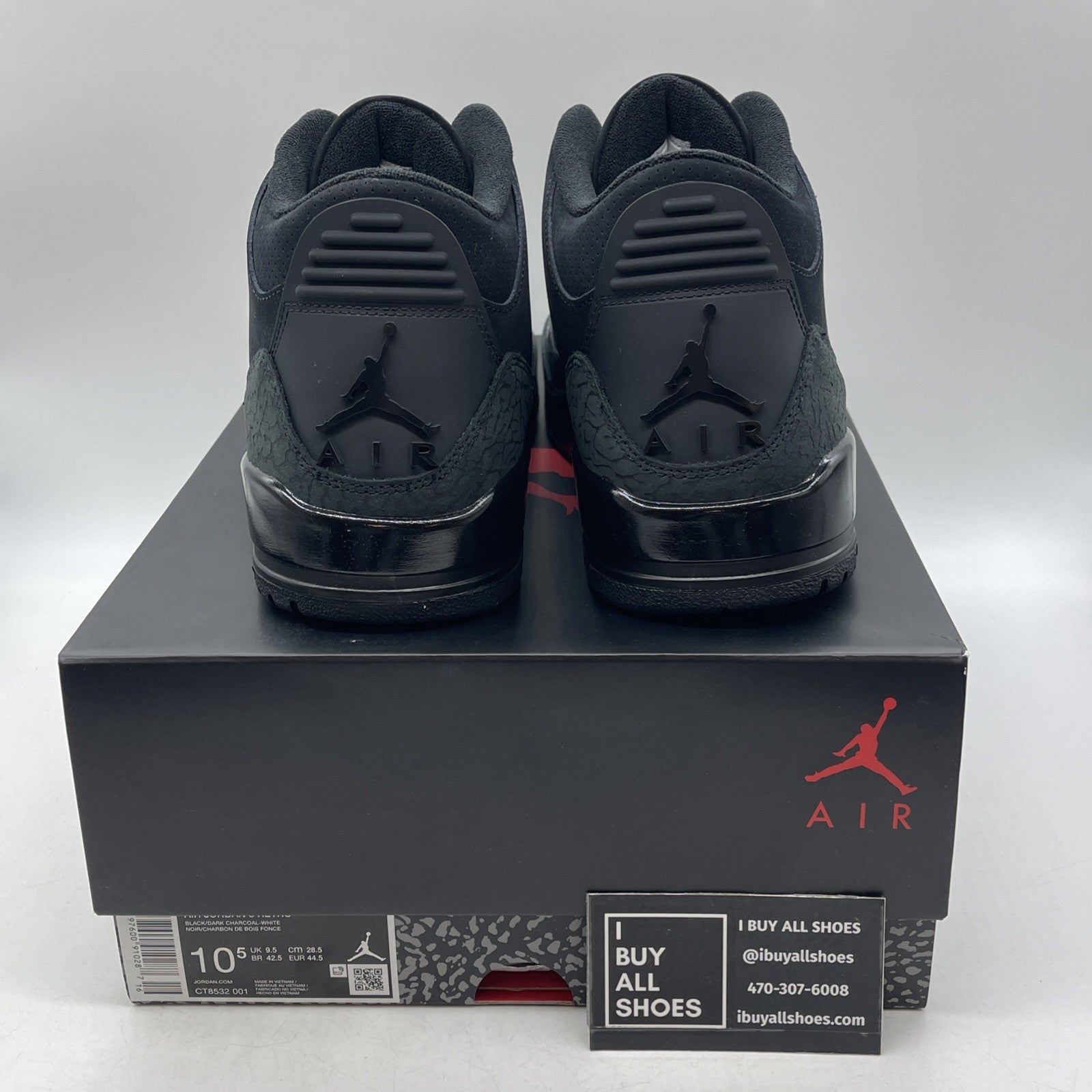 Size 10.5 - Air Jordan 3 Retro 2025 Black Cat (CT8532-001)