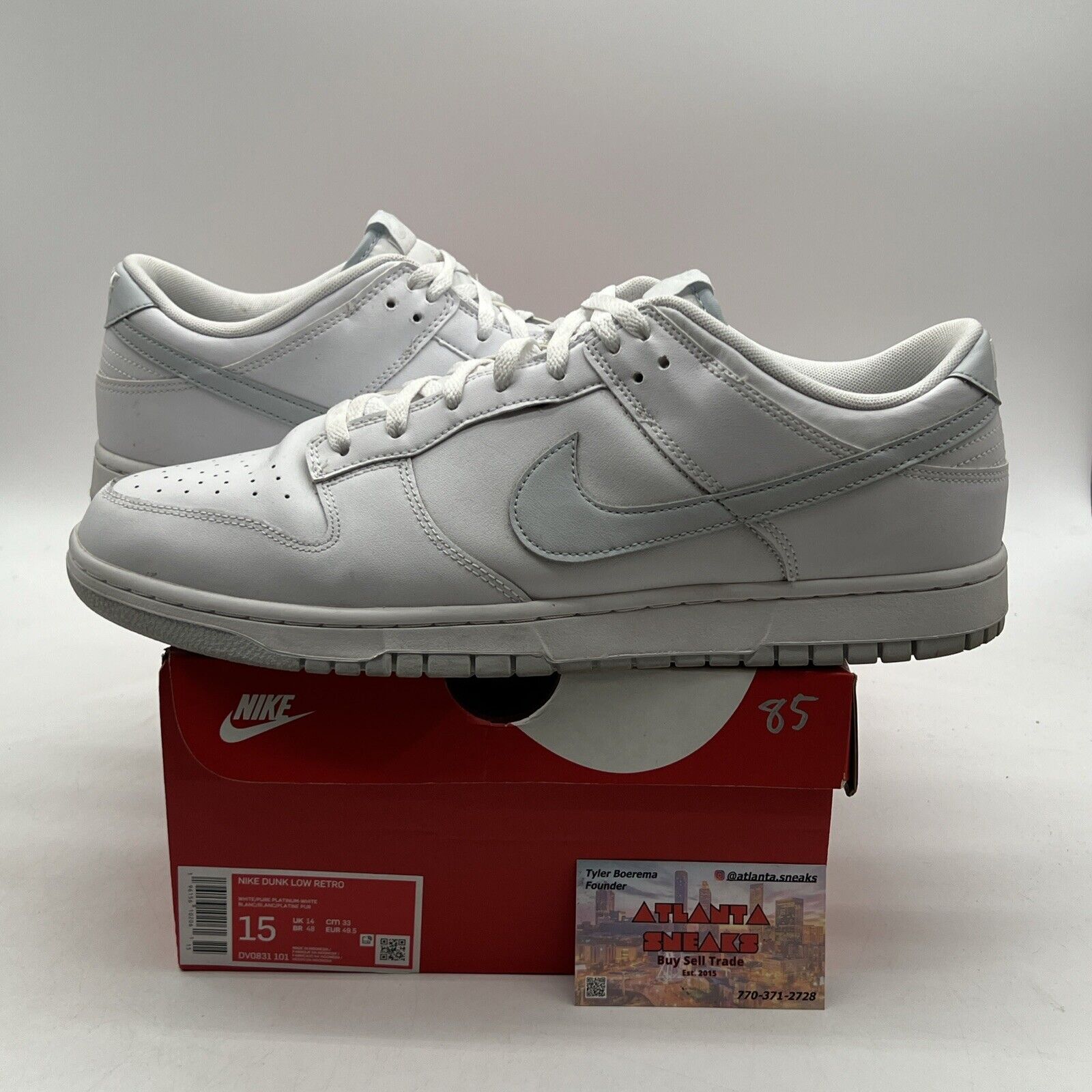 Size 15 - Nike Dunk Low Pure Platinum (DV0831-101)