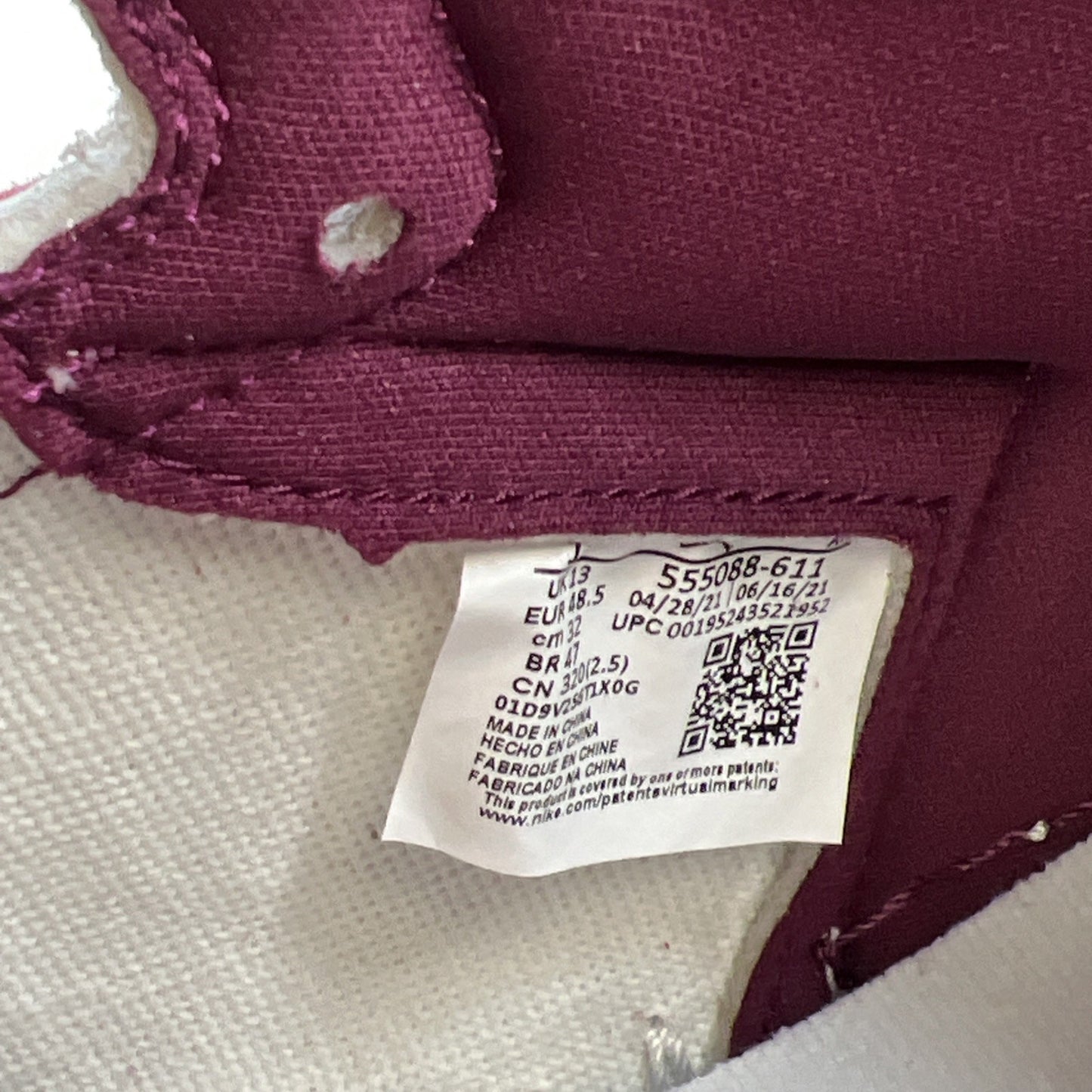 Size 14 - Air Jordan 1 Retro High OG Bordeaux (555088-611)