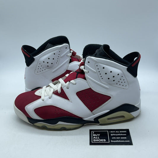Size 12 - Air Jordan 6 Retro 2014 Carmine Red White Suede Leather (384664-160)