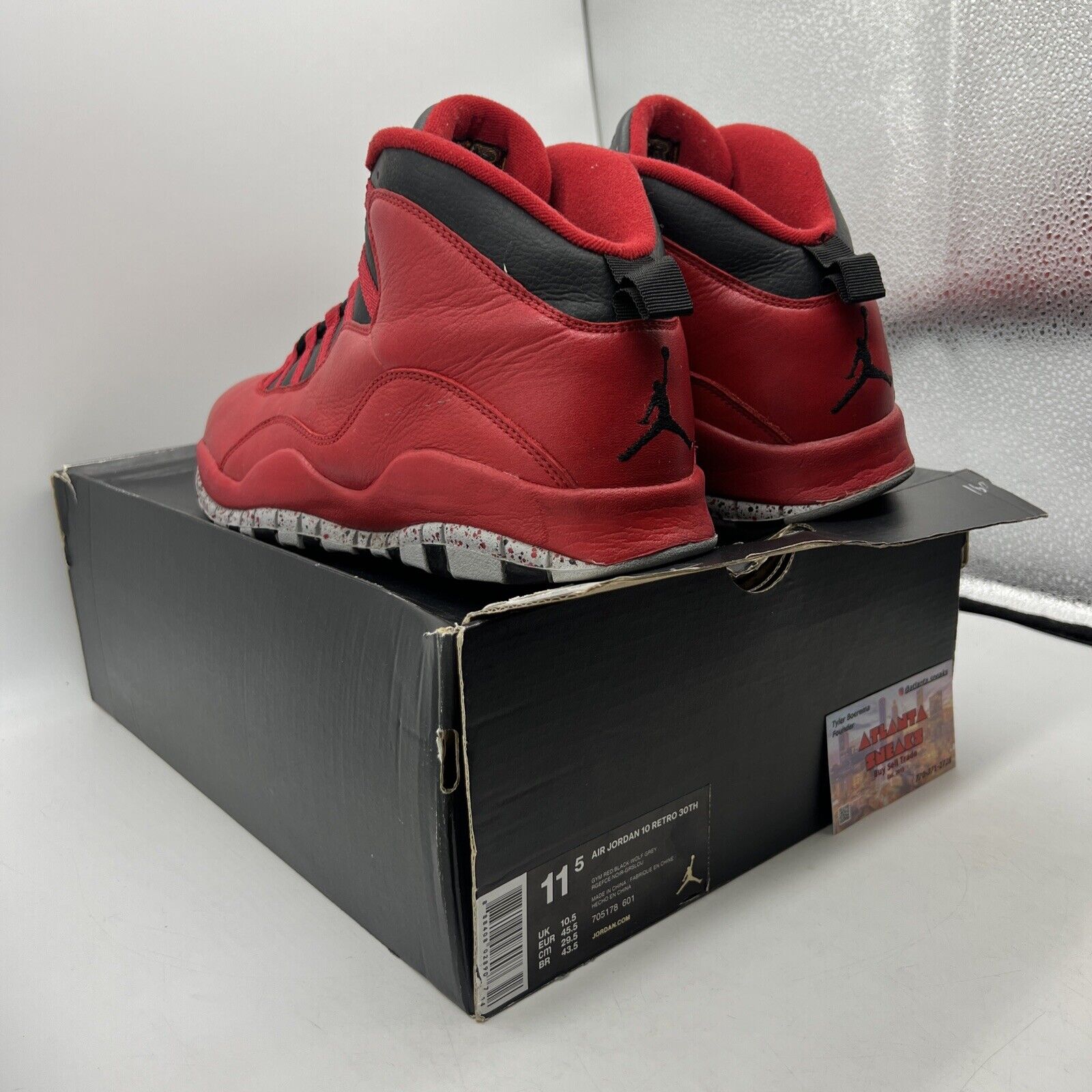 Size 11.5 - Air Jordan 10 Retro Bulls Over Broadway Red Black Leather 705178-601