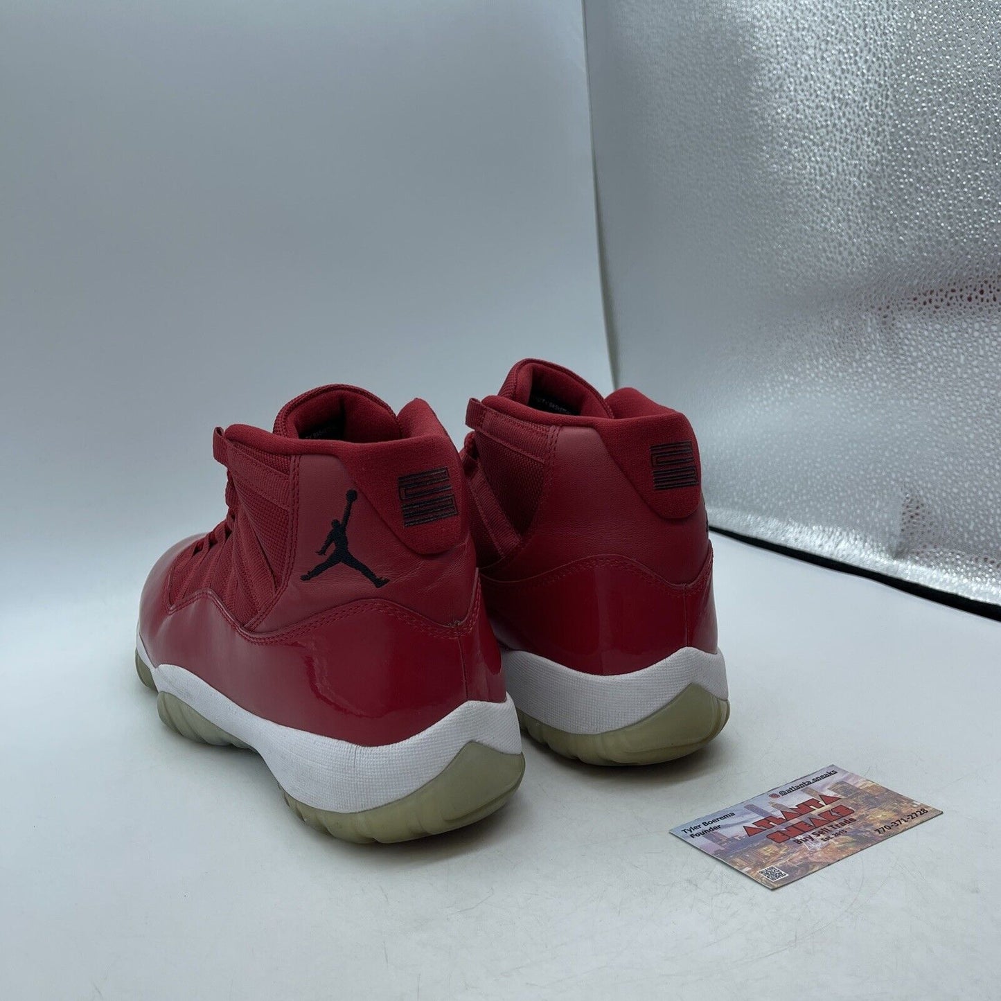 Size 9.5 - Jordan 11 Retro High Win Like '96 Red White Black (378037-623)