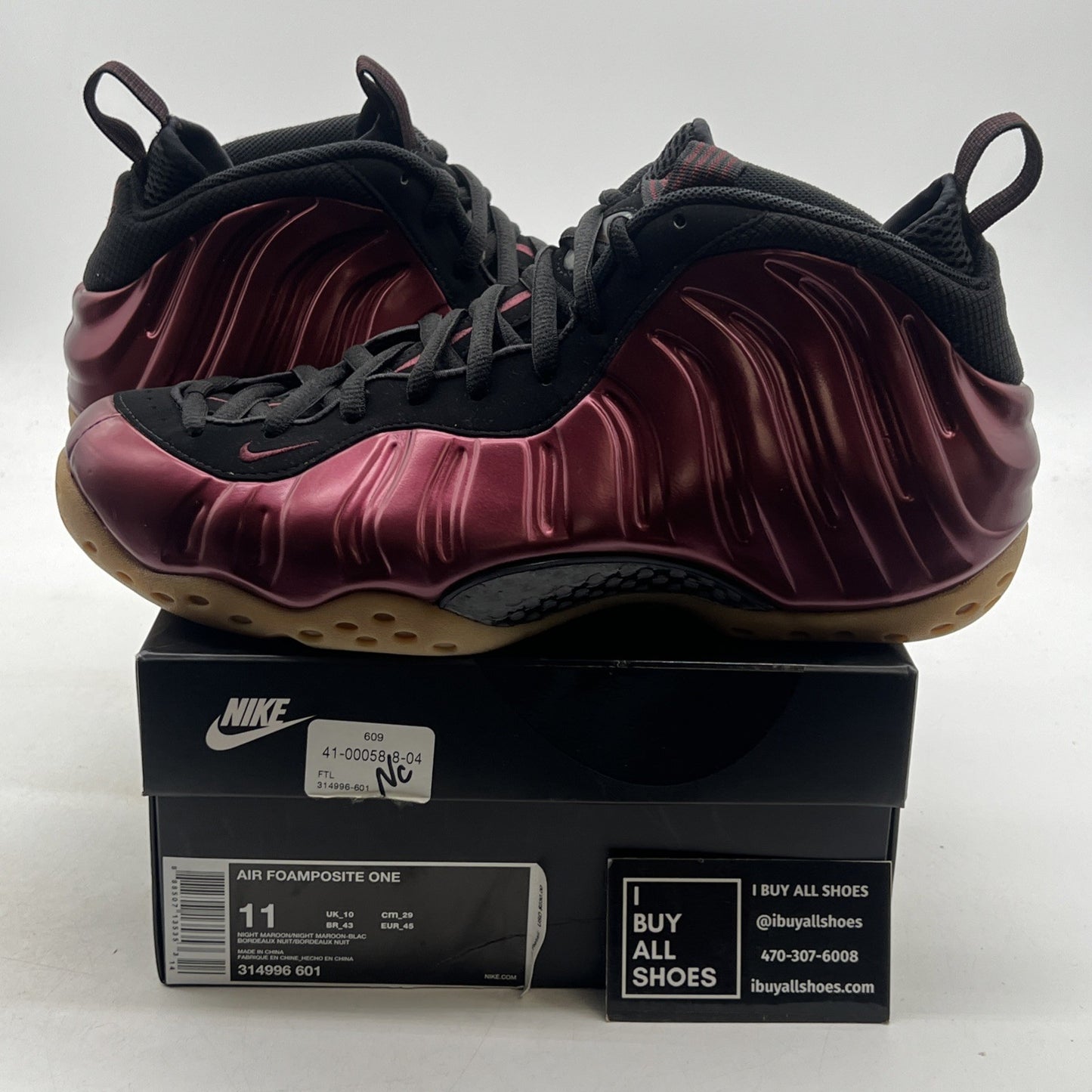 Size 11 - Nike Air Foamposite One Night Maroon (314996-601)