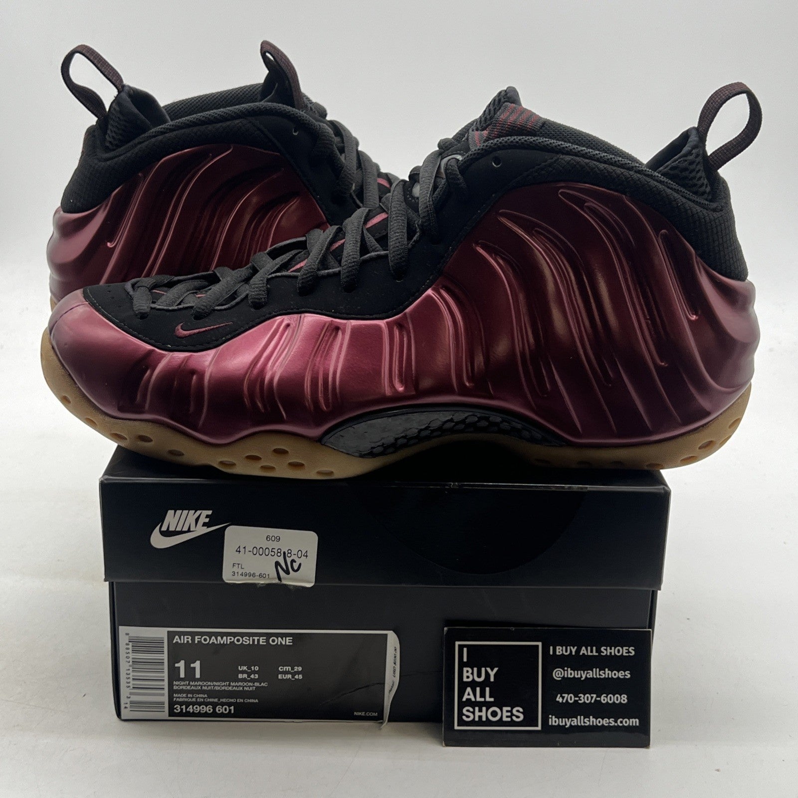 Size 11 - Nike Air Foamposite One Night Maroon (314996-601)
