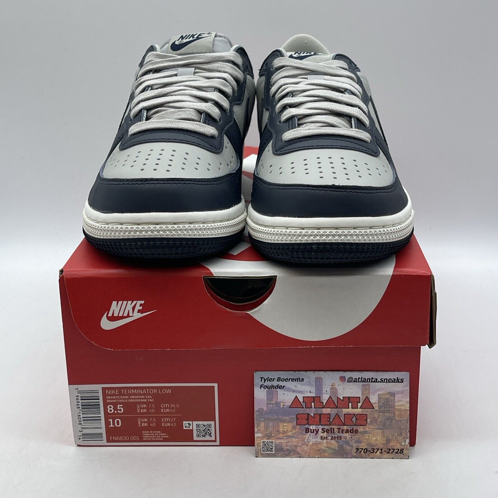 Size 8.5 - Nike Terminator Low Georgetown Blue Grey Leather (FN6830-001