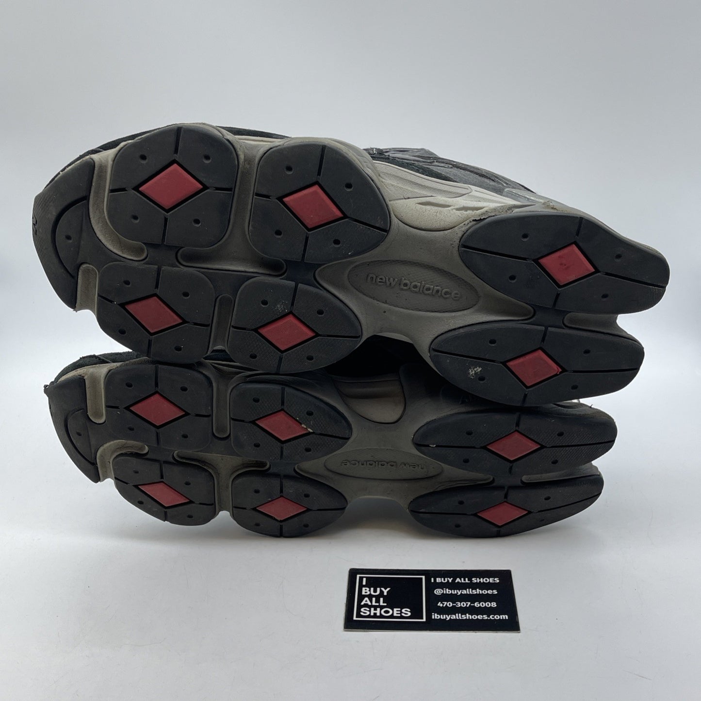 Size 9.5 - New Balance 9060 Black Castlerock Grey Suede Leather (U9060BLK)