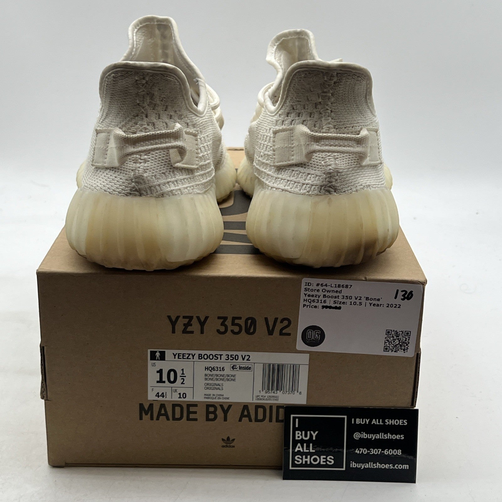 Size 10.5 - adidas Yeezy Boost 350 V2 Low Bone (HQ6316)