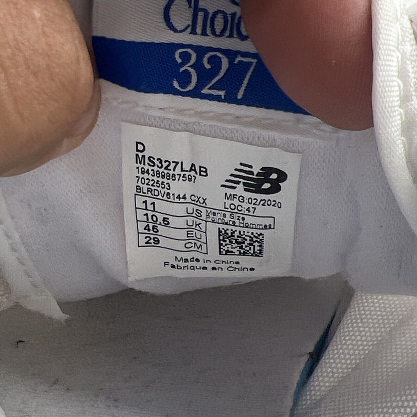 Size 11 - New Balance MS327LAB Men's Gray/White Logo Sneakers