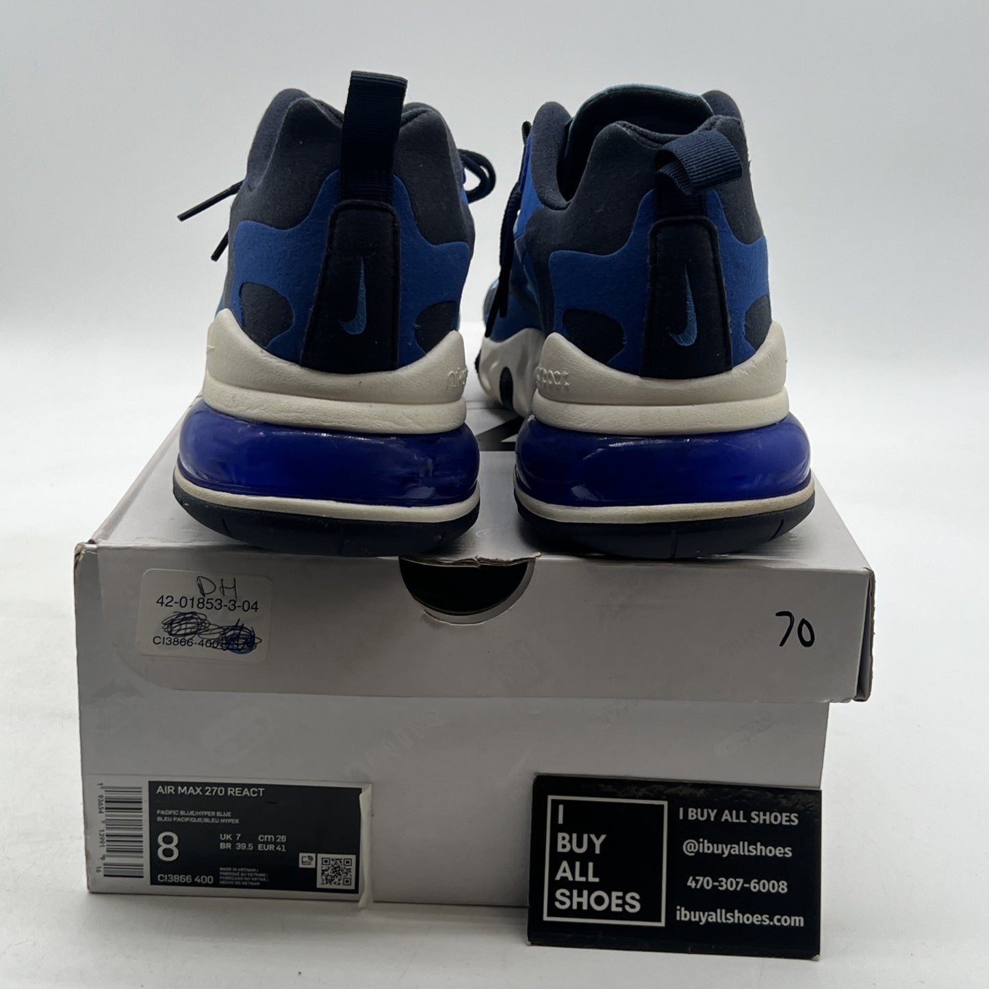 Size 8 - Nike Air Max 270 React Pacific Blue (CL3866-400)