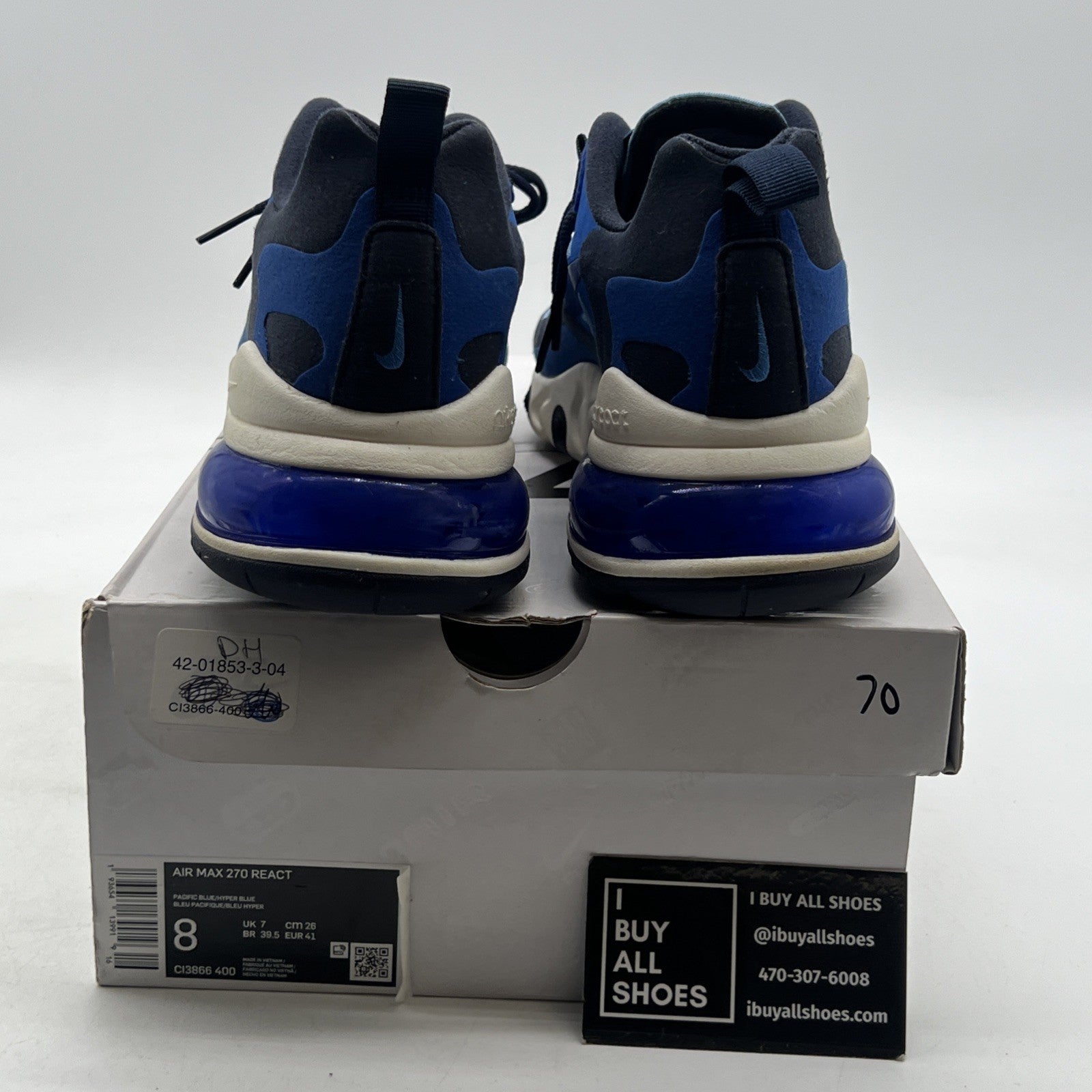 Size 8 - Nike Air Max 270 React Pacific Blue (CL3866-400)