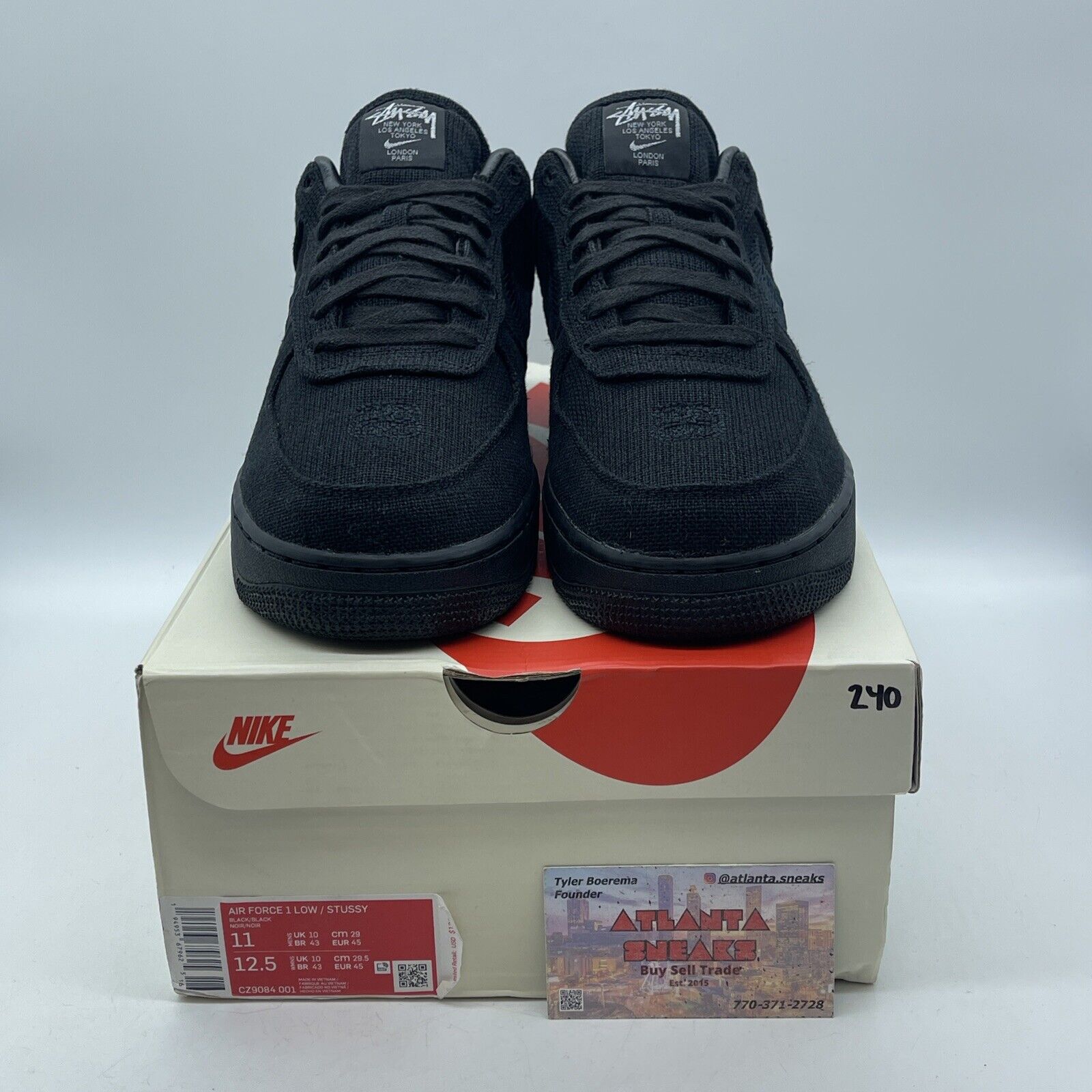 Size 11 - Nike Air Force 1 Low Stussy Black