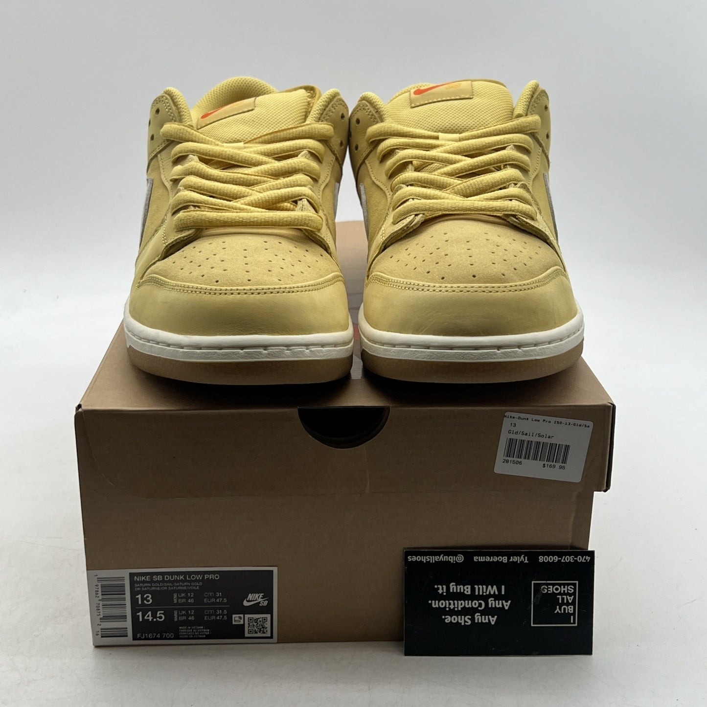 Size 13 - Nike SB Dunk Low Pro Saturn Gold / Sail - Saturn Gold (FJ1674-700)