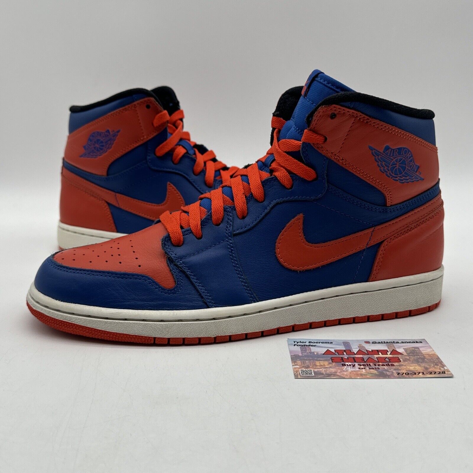 Size 11.5 - Jordan 1 Retro High OG Knicks 2013 Blue Orange UF FLORIDA leather