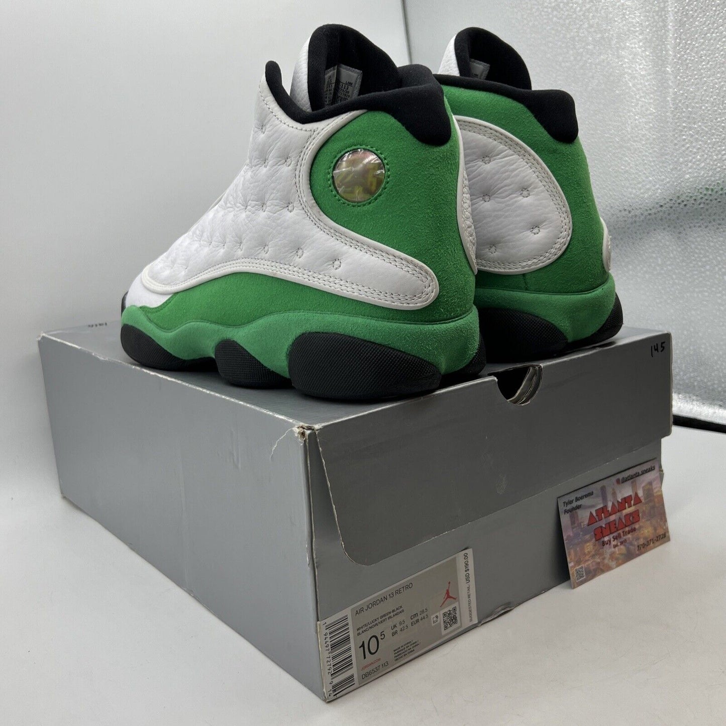Size 10.5 - Jordan 13 Retro Lucky Green 2020 - White Green Suede  (DB6537-113)