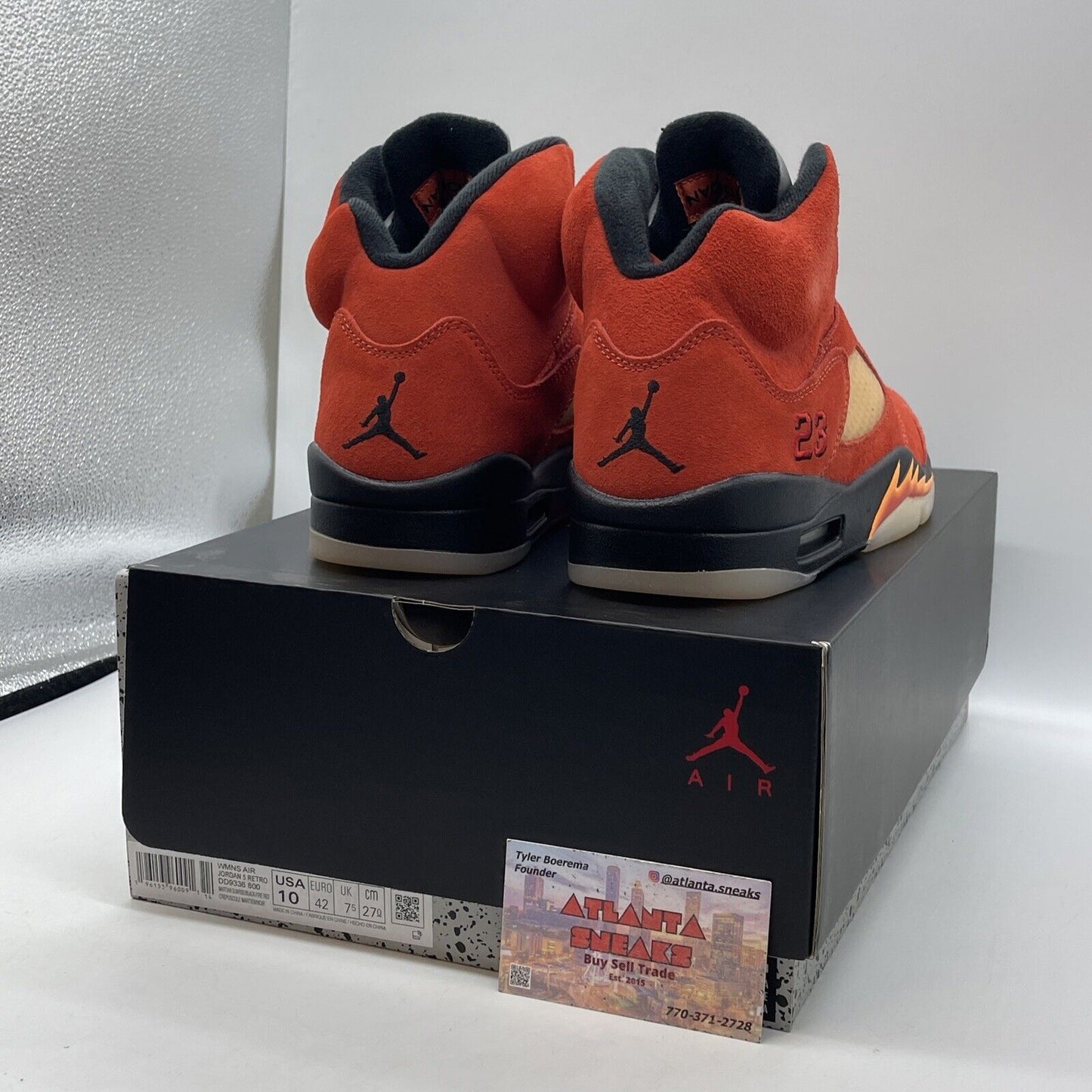Size 10W - Air Jordan 5 Retro Dunk on Mars Orange Red Suede (DD9336-800)