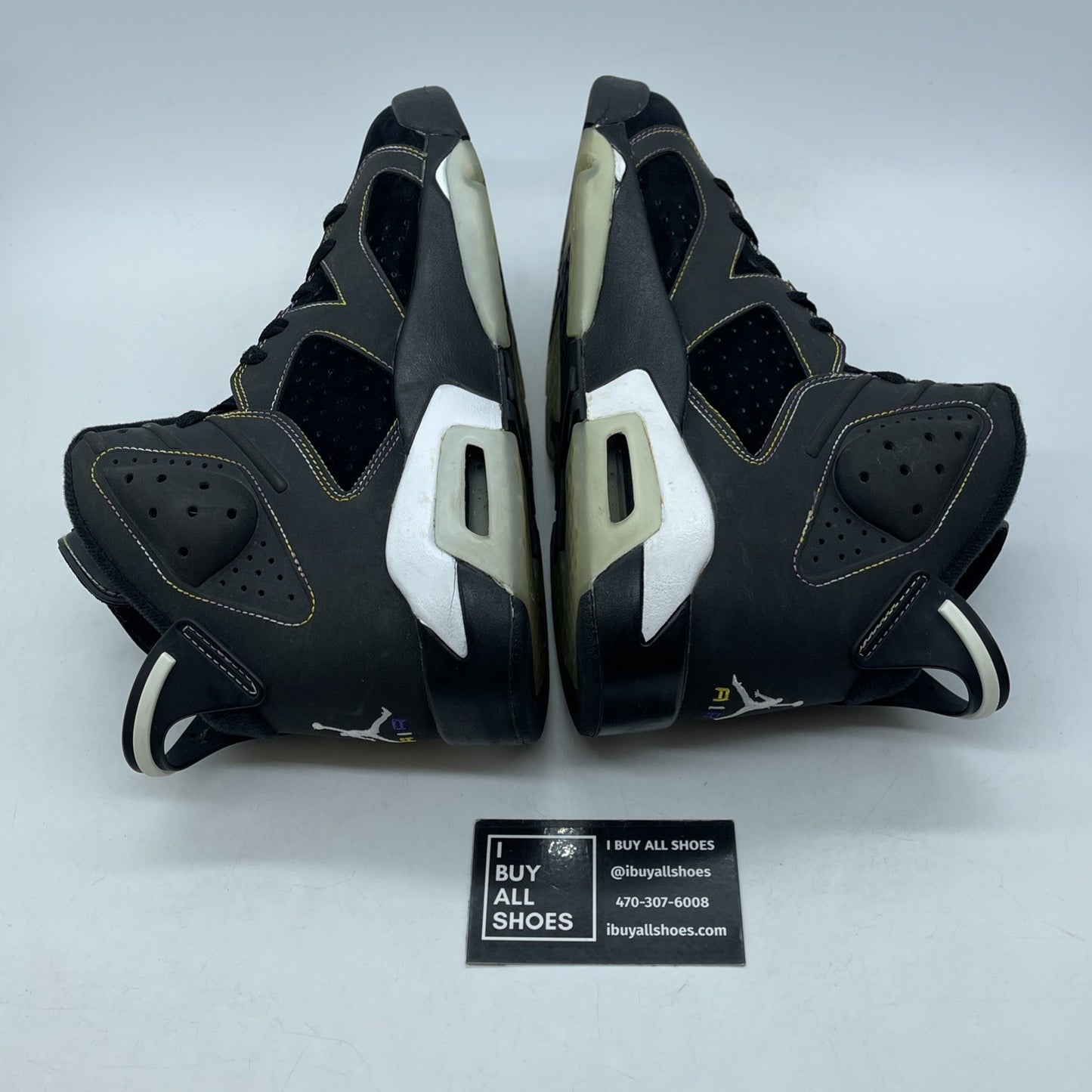 Size 9 - Air Jordan 6 Retro Lakers Black Purple Grey Suede (384664-002)