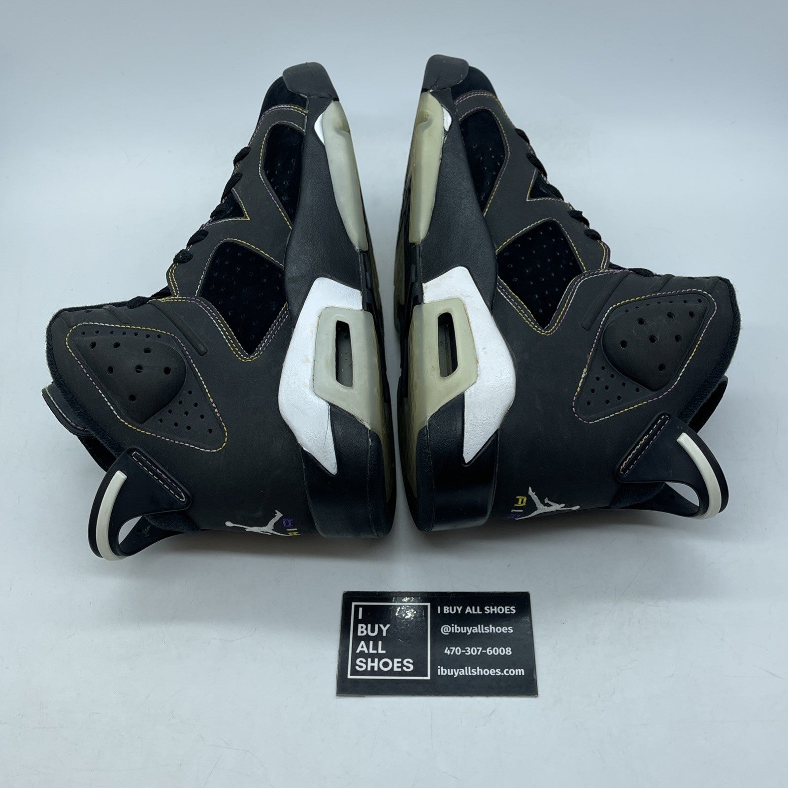 Size 9 - Air Jordan 6 Retro Lakers Black Purple Grey Suede (384664-002)