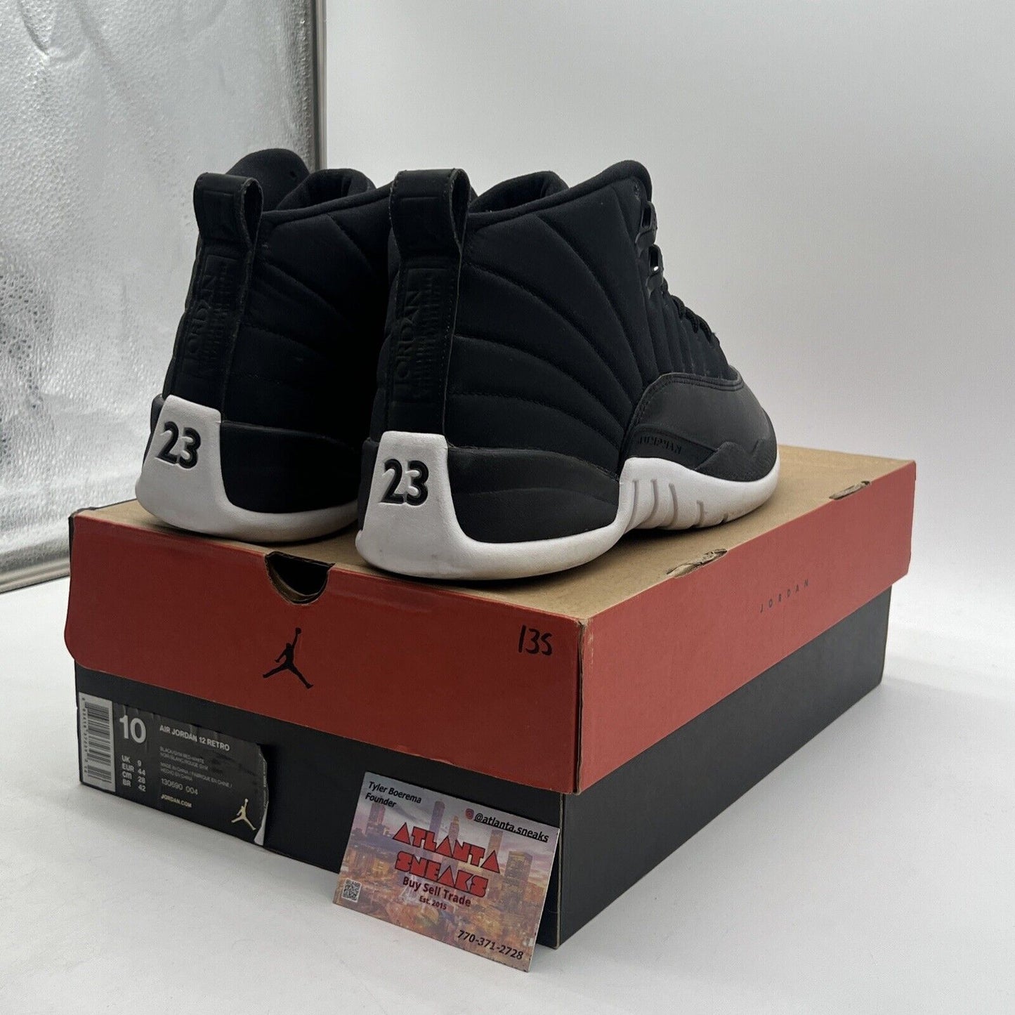 Size 10 - Air Jordan 12 Retro Neoprene Black White Red (130690-004)