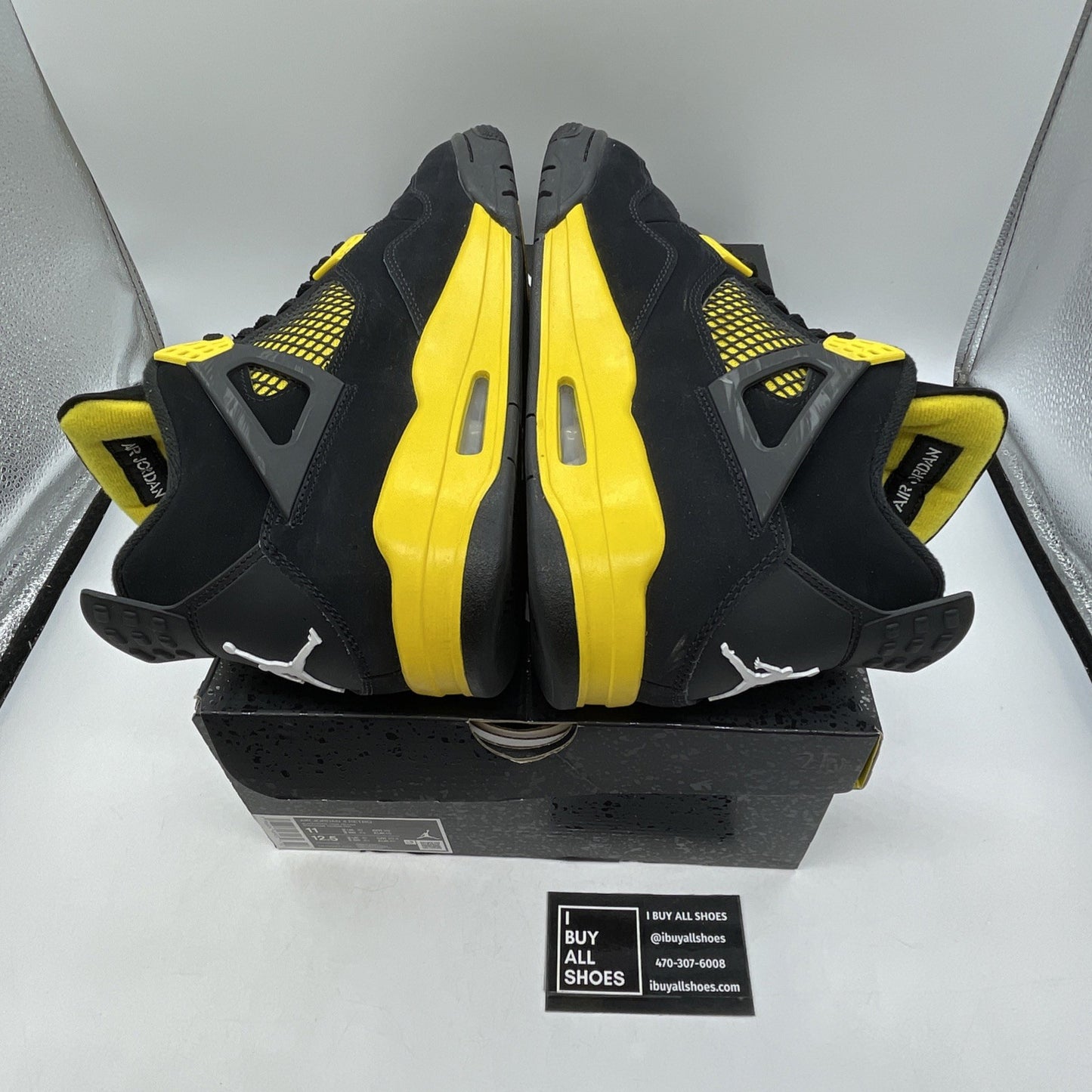 Size 11 - Jordan 4 Retro Mid Thunder Yellow Black Suede (DH6927-017)