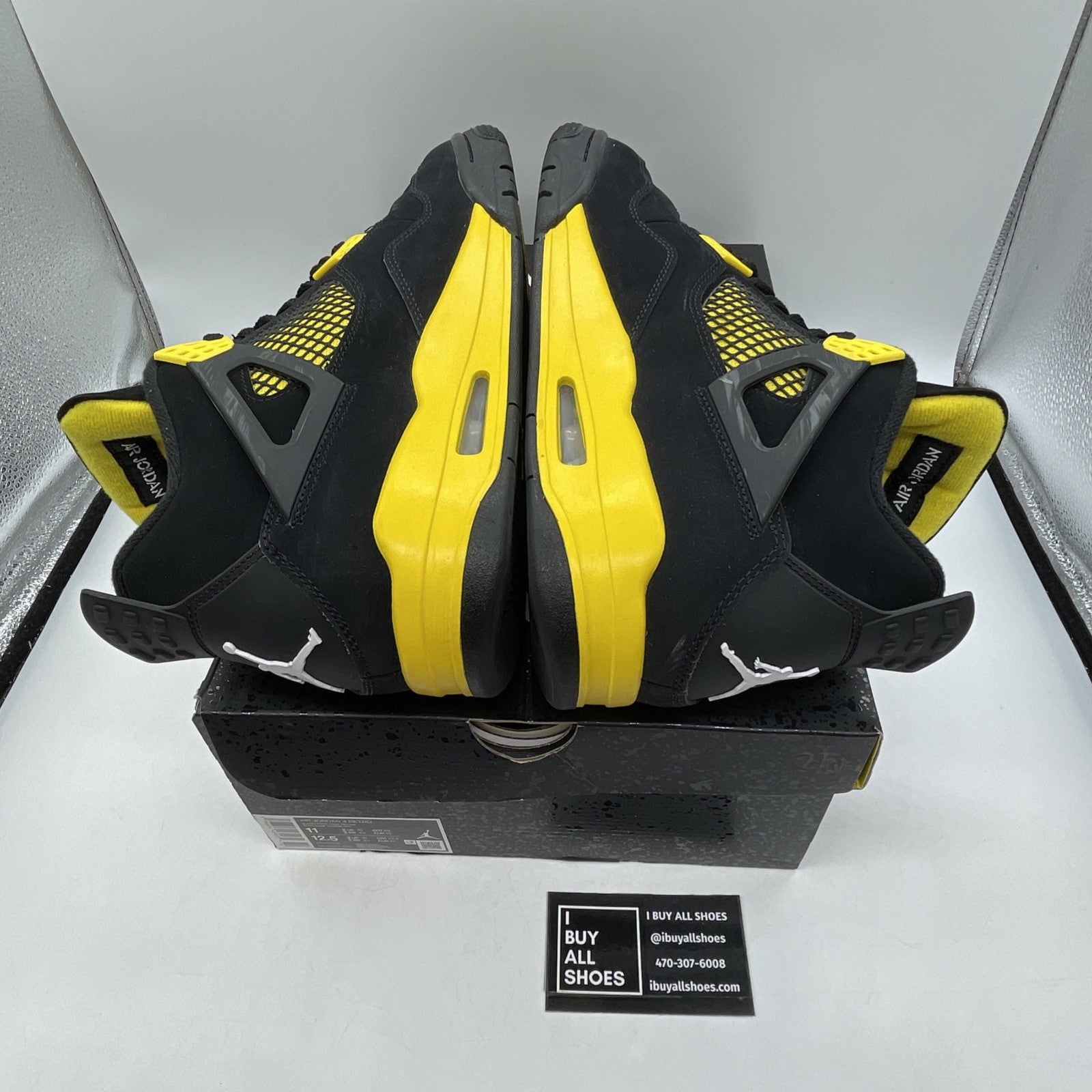 Size 11 - Jordan 4 Retro Mid Thunder Yellow Black Suede (DH6927-017)