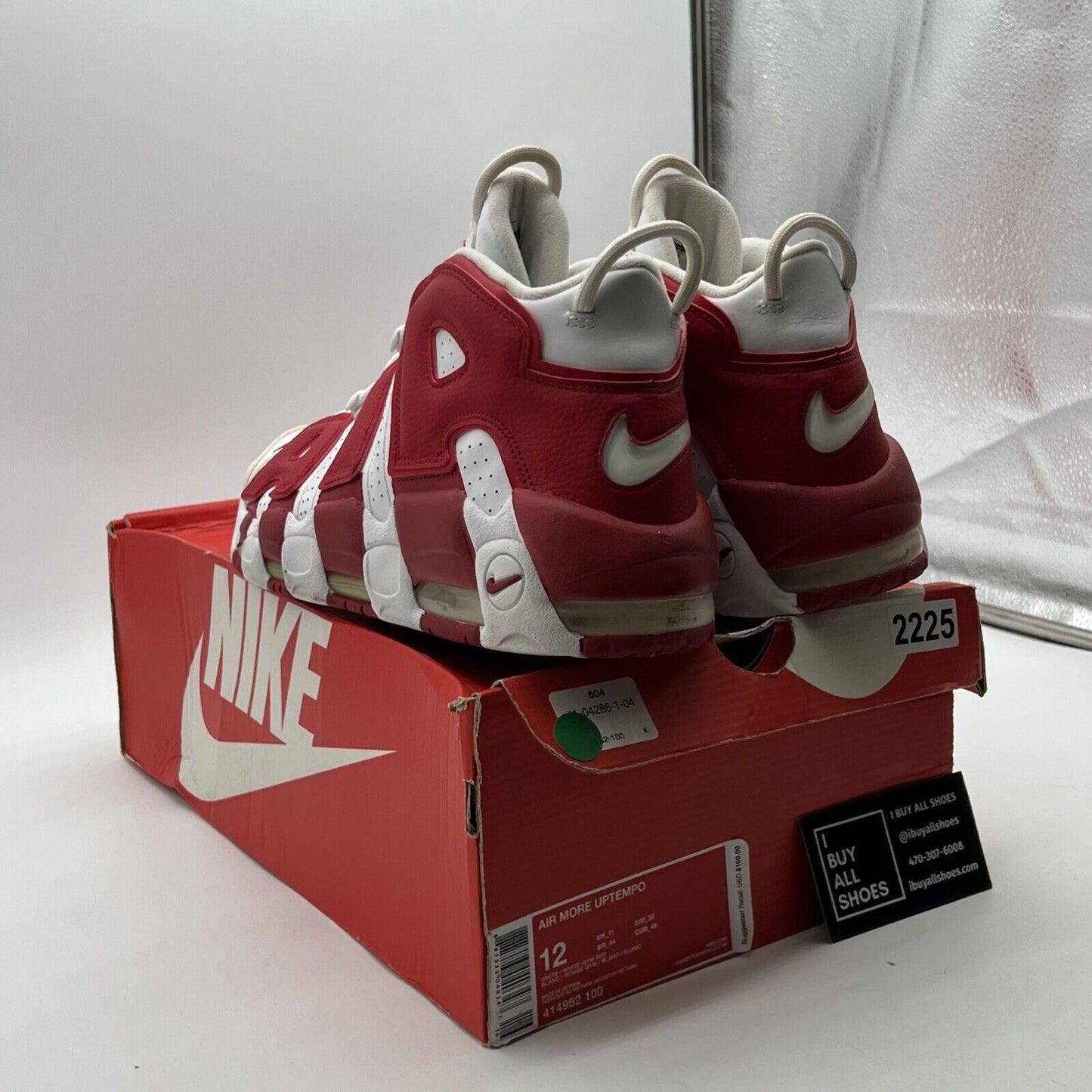 Size 12 - Nike Air More Uptempo White Red (414962-100)
