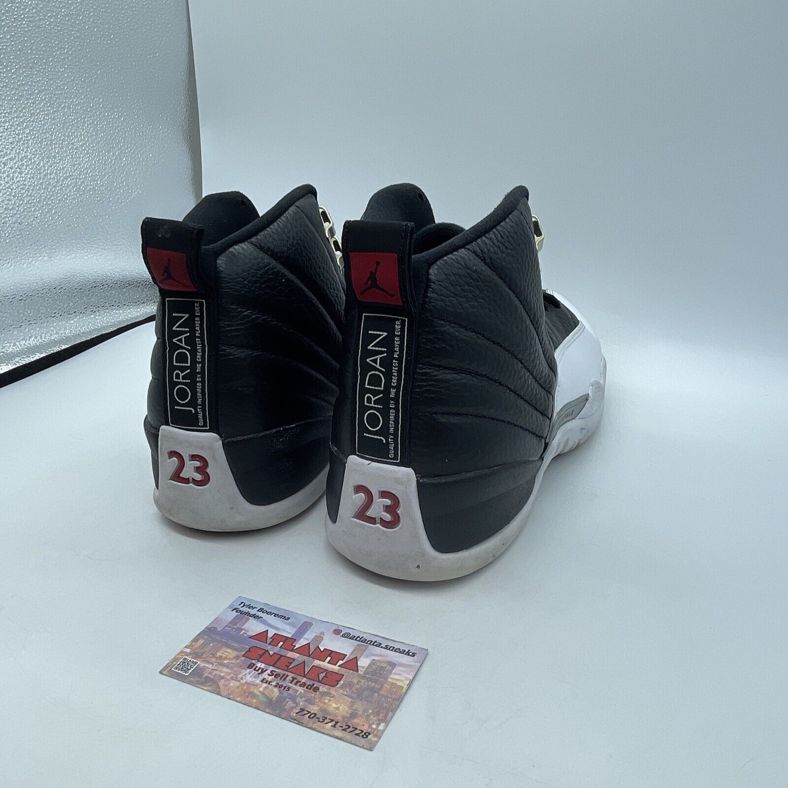 Size 12 - Jordan 12 Retro Mid Playoff Black White Red Leather (CT8013-006)