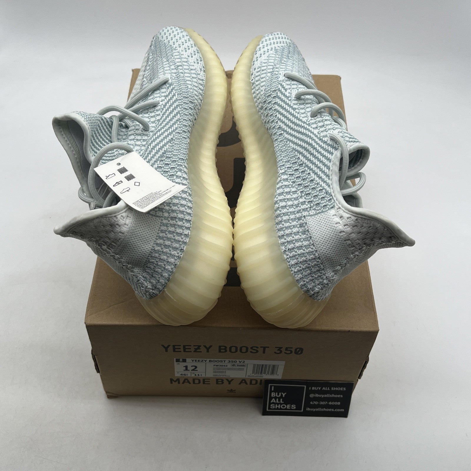 Size 12 - Adidas Yeezy Boost 350 V2 Cloud White Non-Reflective (FW3043)