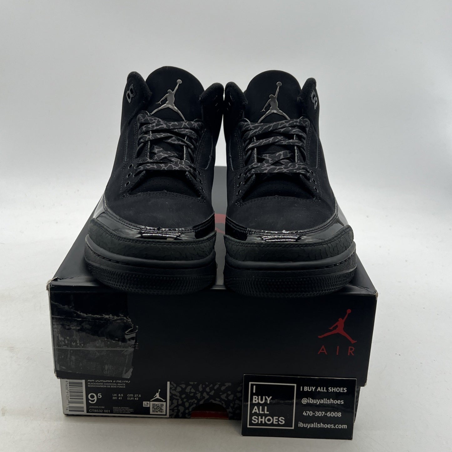 Size 9.5 - Air Jordan 3 Retro 2025 Black Cat (CT8532-001)