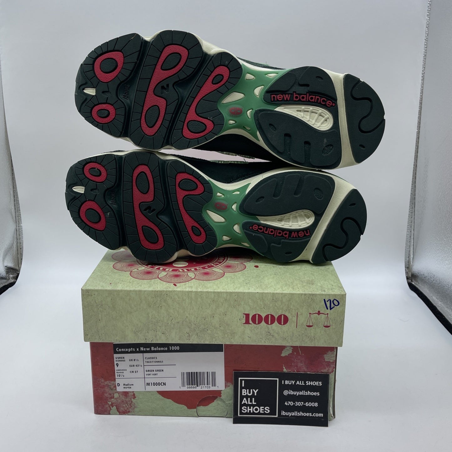 Size 9 - New Balance Concepts x 1000 Míle Green Suede Leather (M1000CN)