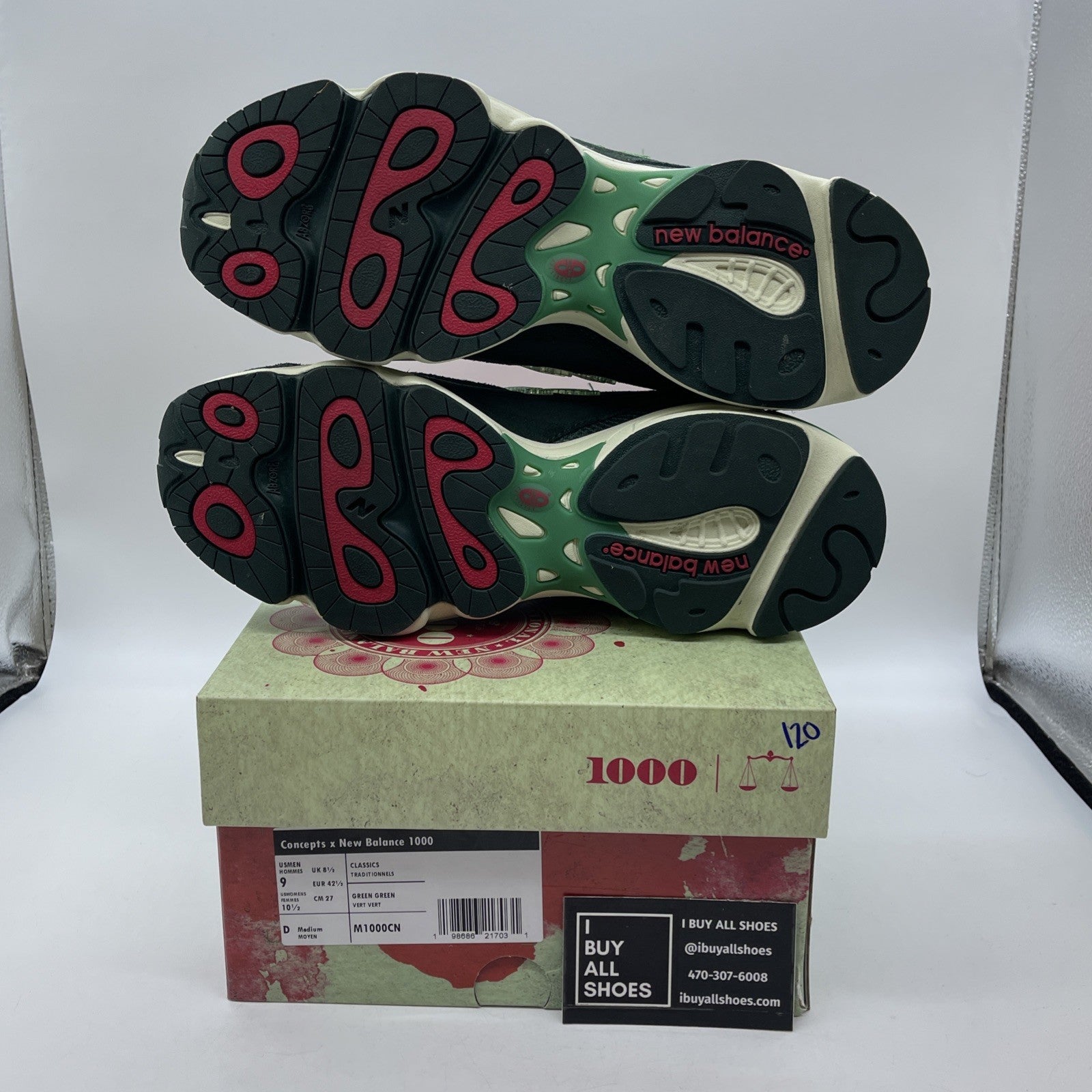 Size 9 - New Balance Concepts x 1000 Míle Green Suede Leather (M1000CN)