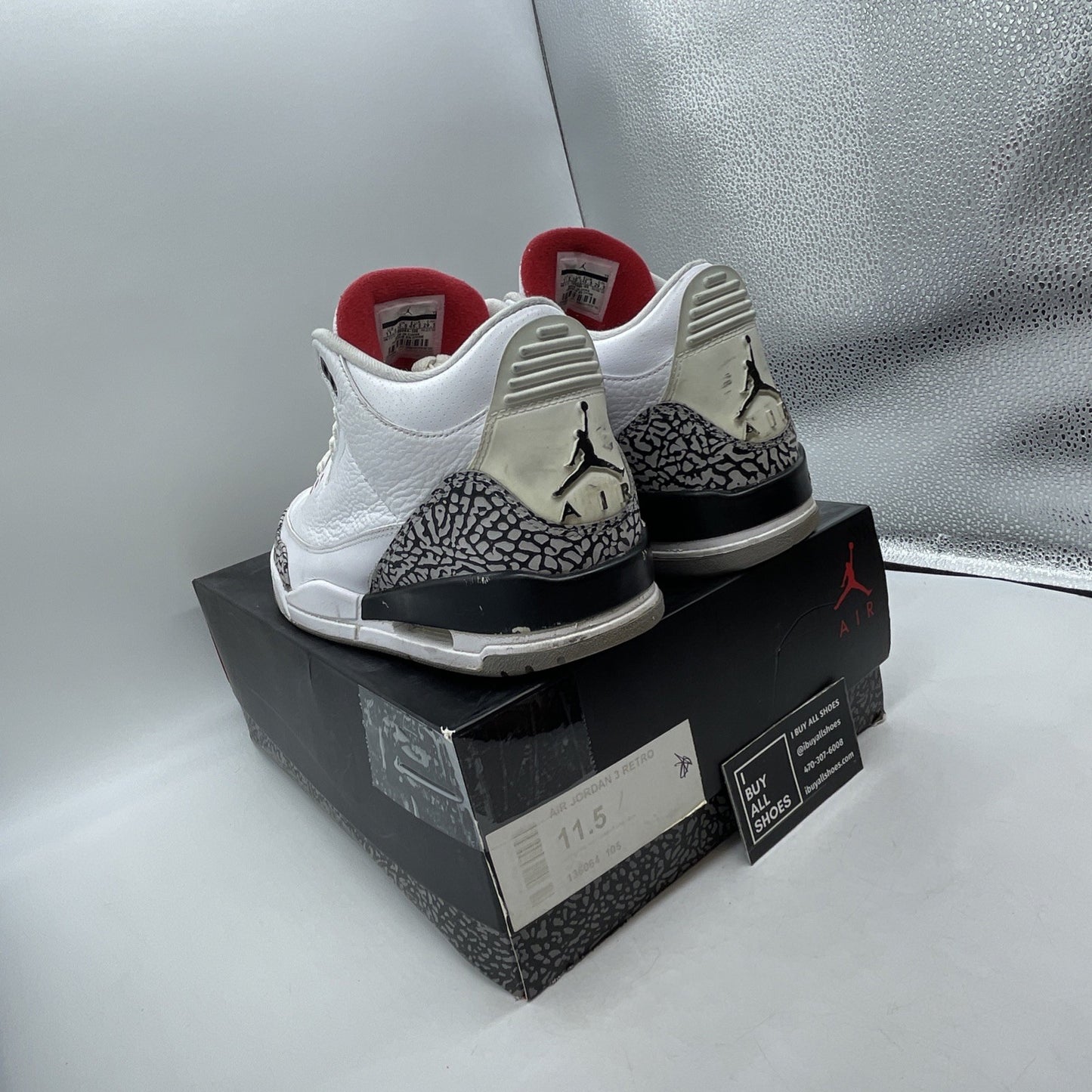 Size 11.5 - Air Jordan 3 Retro White Cement 2011 (136064-105)