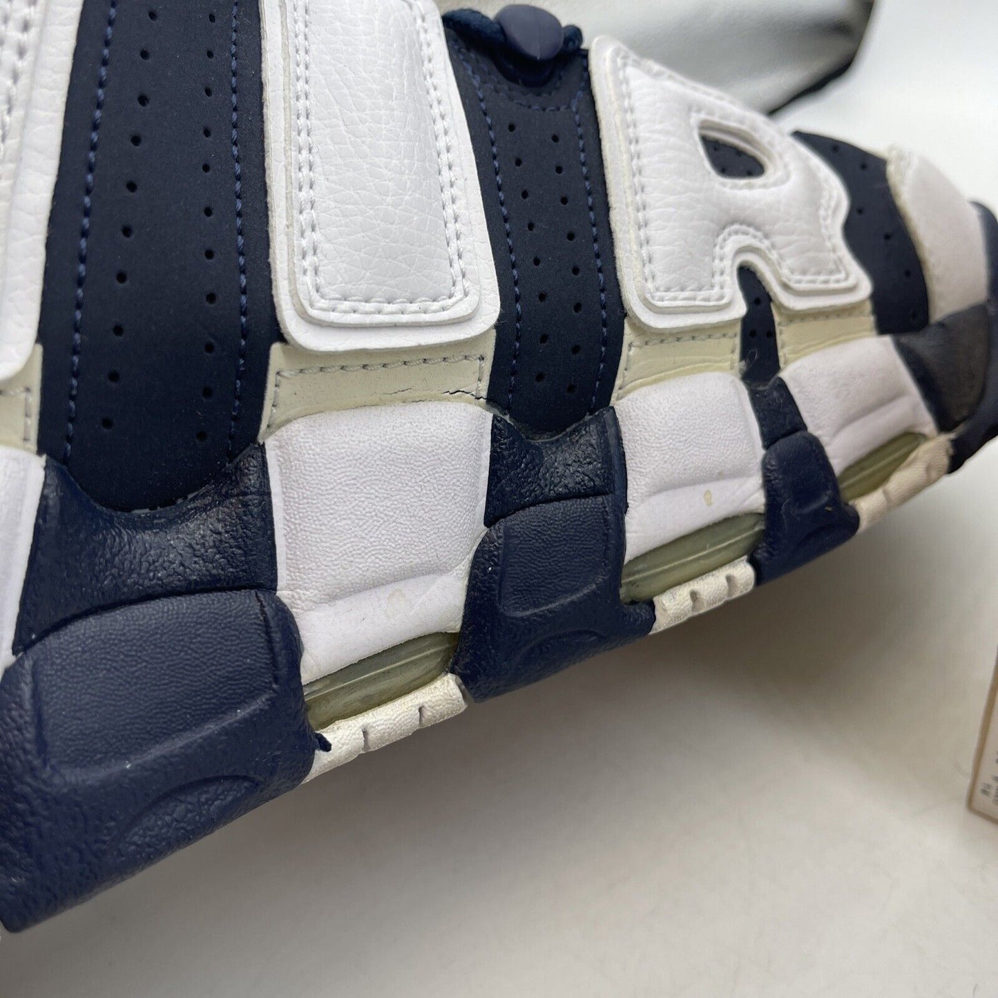 Size 13 - Nike Air More Uptempo 2012 Olympic White Blue Leather Suede 414962-401