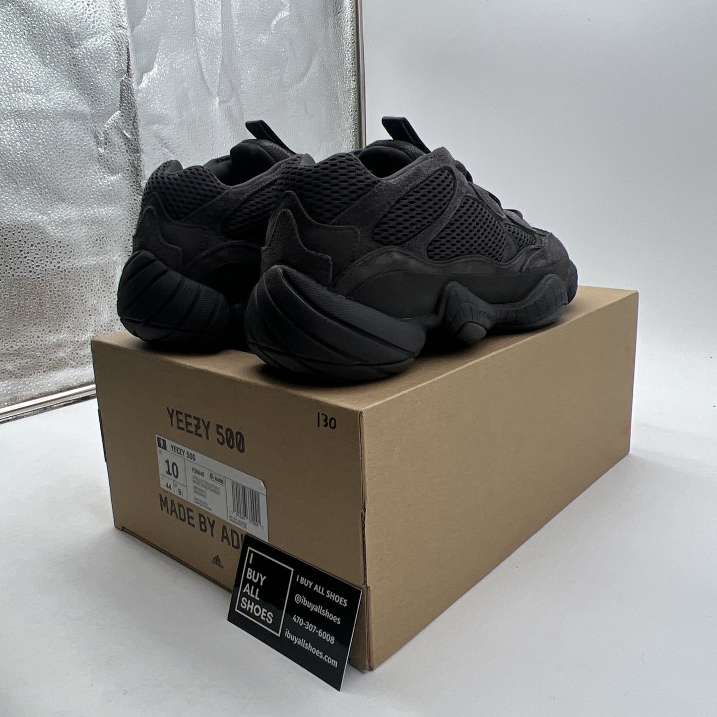 Size 10 - adidas Yeezy 500 Low Utility Black (F36640)