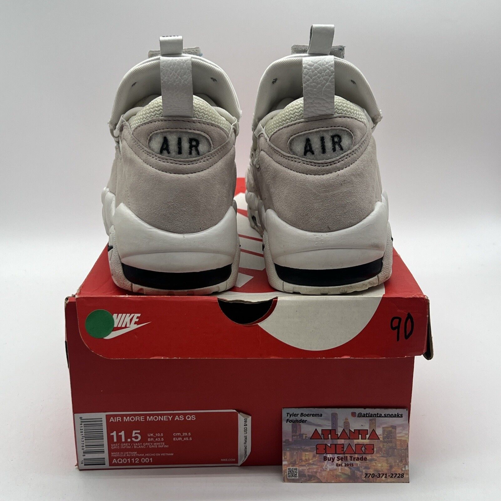 Size 11.5 - Nike Air More Money All Star - 90/10 Grey Suede Leather (AQ0112-001)