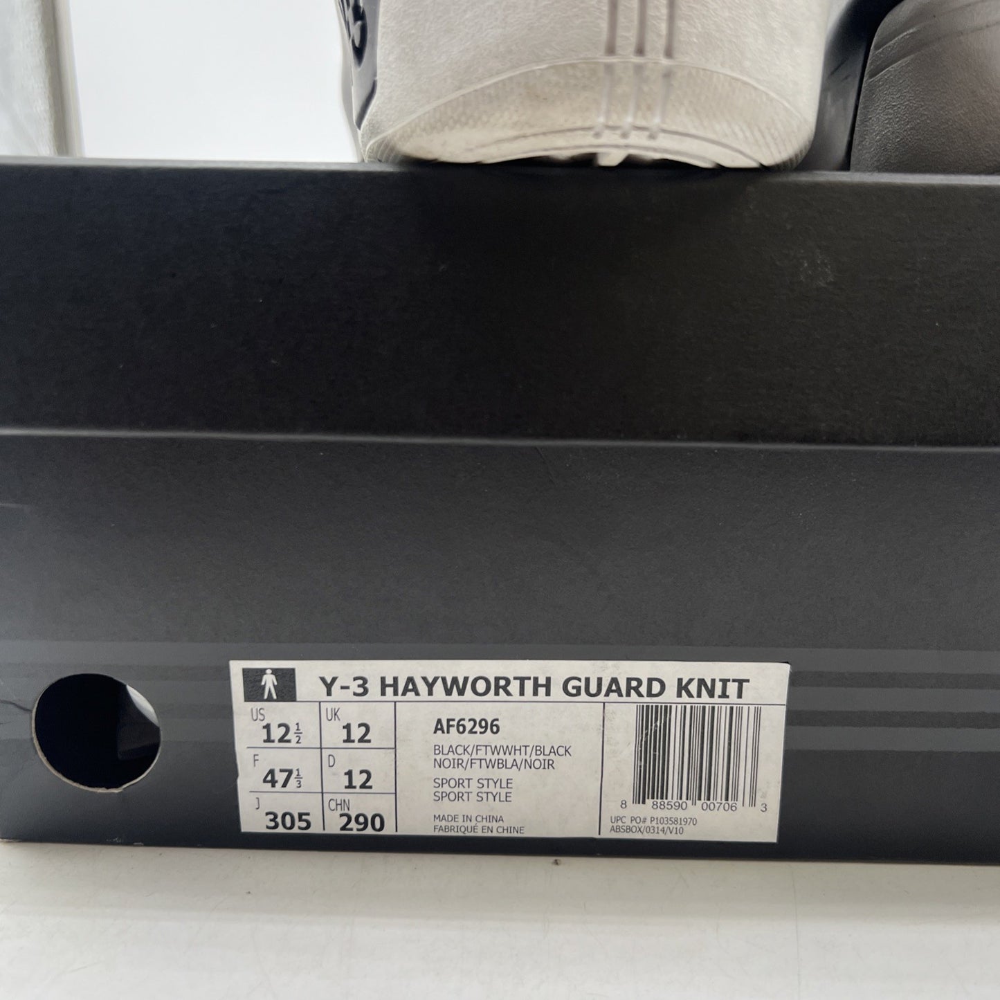 Size 12.5 - Adidas Y-3 Hayworth Guard Knit  BLK WHT (AF6296)